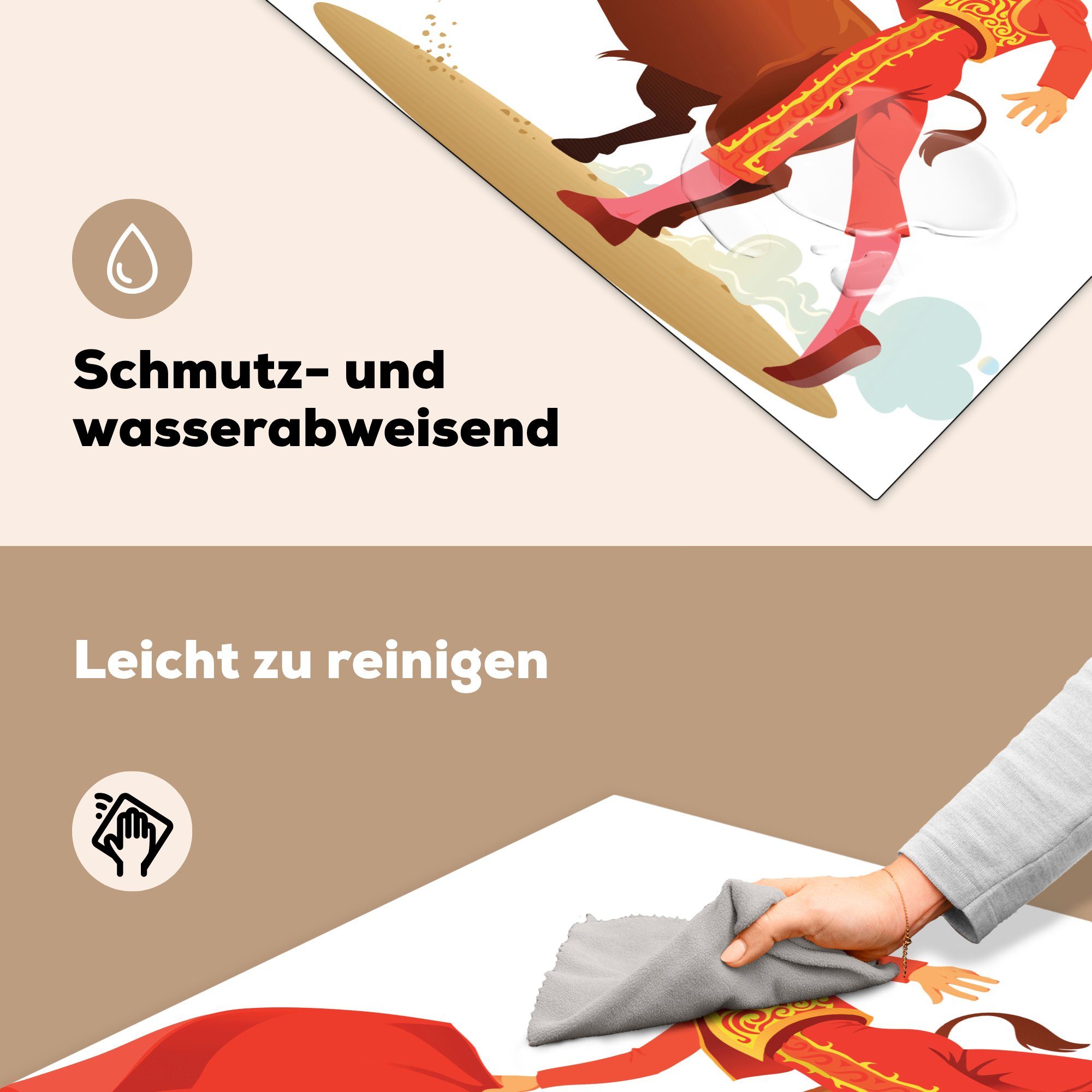 MuchoWow Herdblende-/Abdeckplatte Eine Illustration eines cm, (1 Stierkämpfers, Ceranfeldabdeckung, Arbeitsplatte für küche Vinyl, 78x78 tlg)