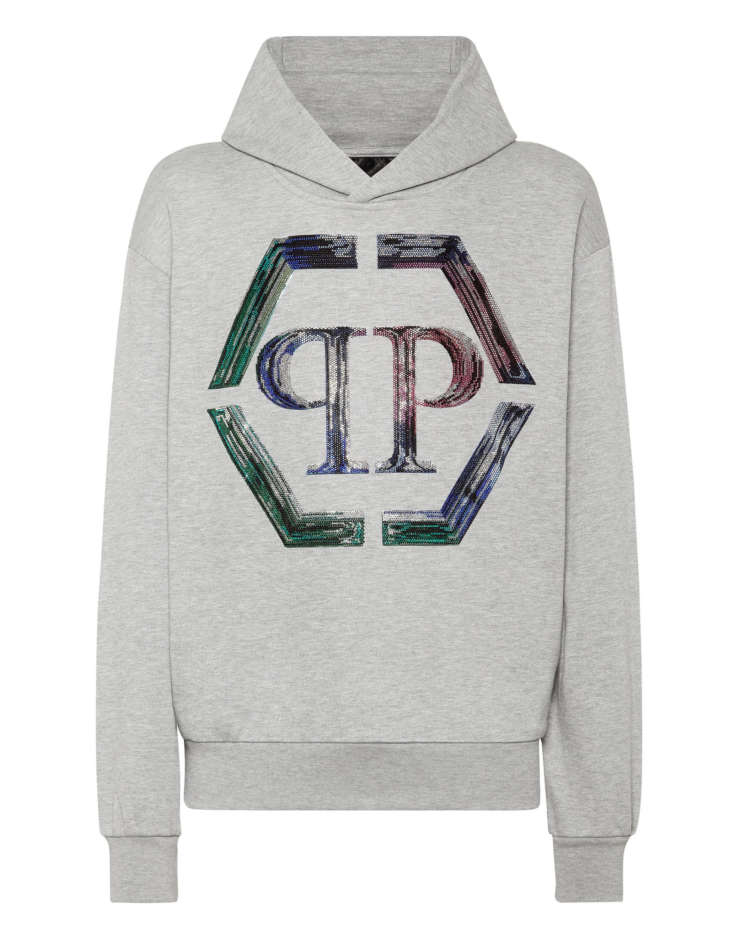PHILIPP PLEIN Sweatshirt Hexagon Mit Schmucksteinen