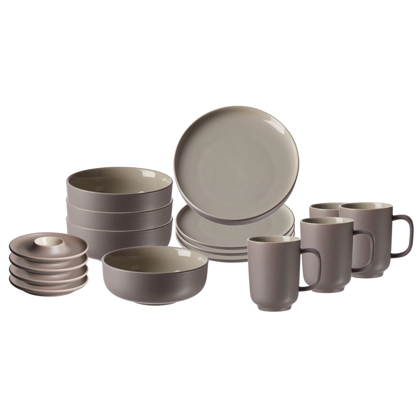 Ritzenhoff & Breker Frühstücks-Geschirrset Jasper Frühstücksset 16er Set (16-tlg), 4 Personen, Keramik