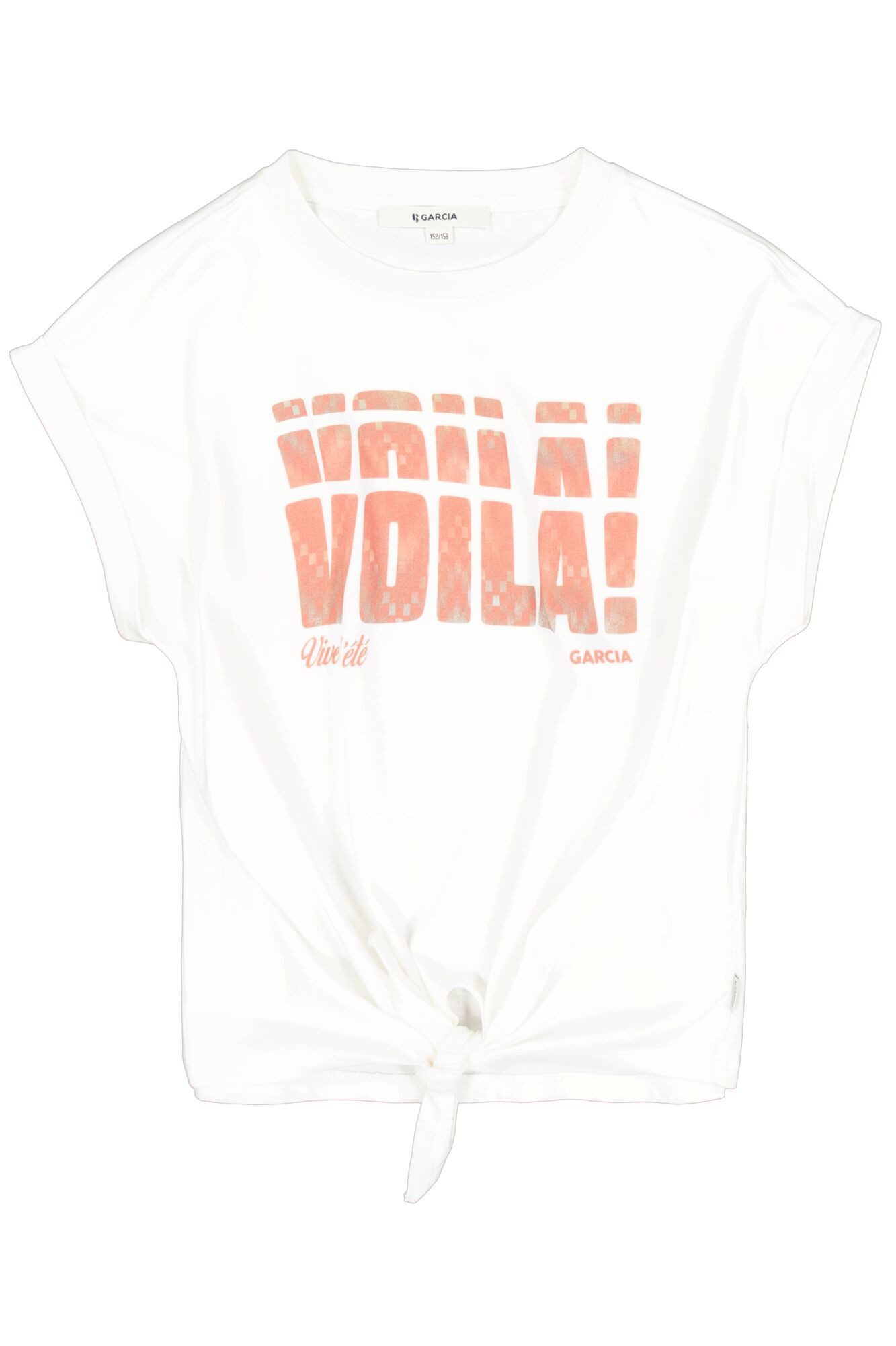 Garcia T-Shirt mit Knotenbund bedruckt kurzarm