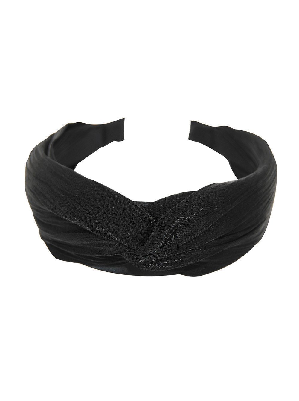 axy Haarreif Breiter Haarreif mit raffinierten Knoten, Gefalteter Stoff mit leichtem Glanz, Vintage Haareifen Haarband