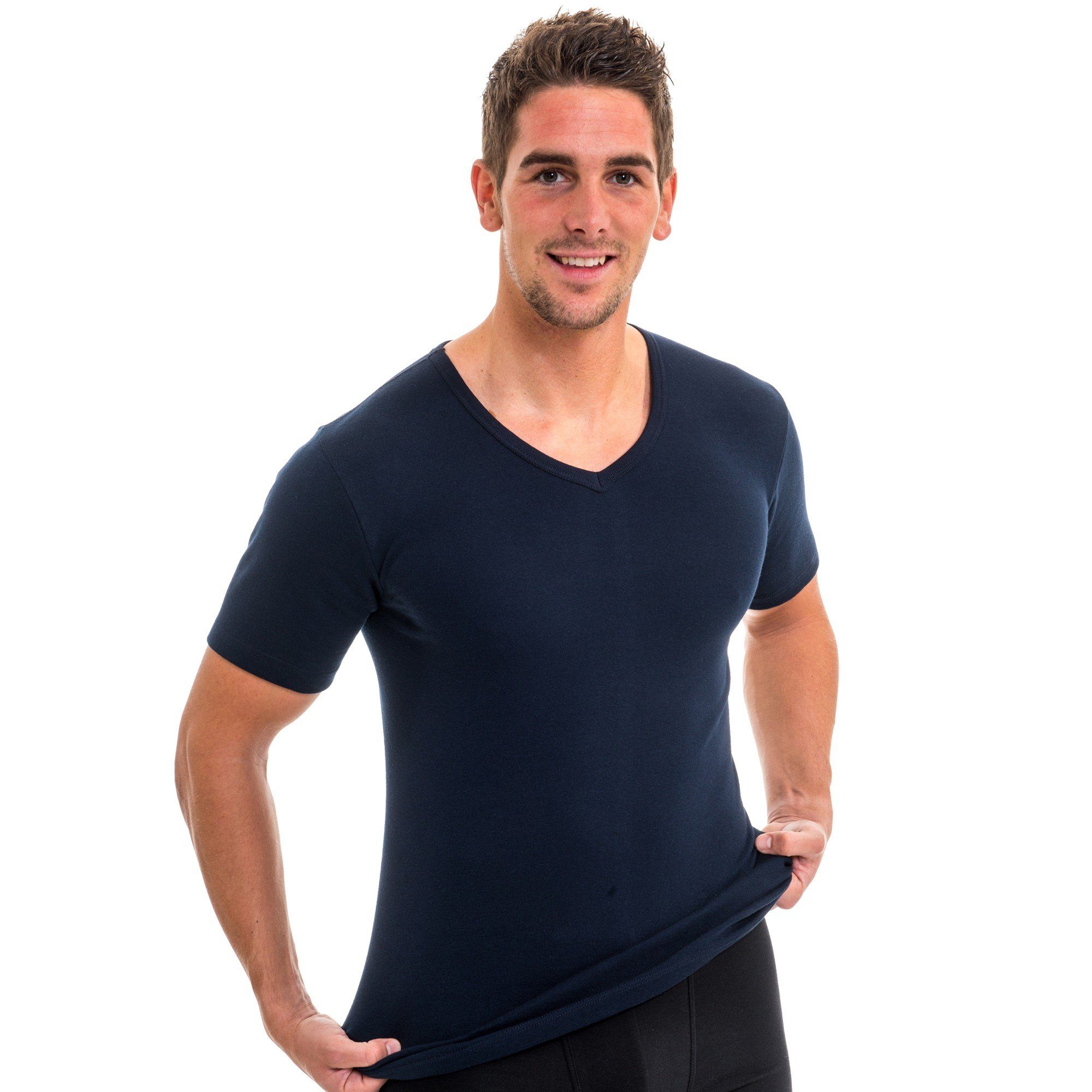 HERMKO Unterziehshirt 4880 Herren kurzarm Shirt V-Ausschnitt Business Unter günstig online kaufen