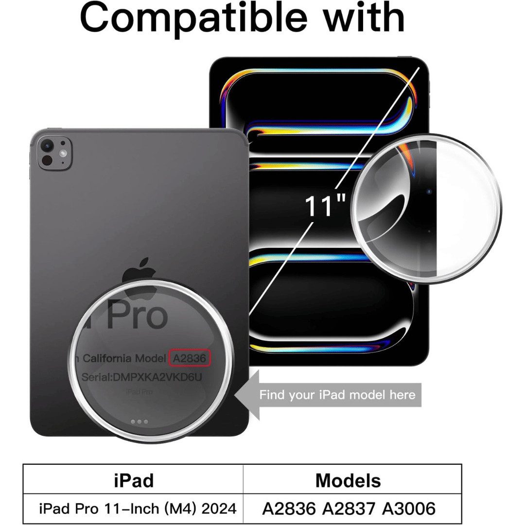 SmartUP Tablet-Hülle für iPad Pro 11 Zoll M4 2024 (Modellnummer: A2836/A2837/A3006) 11 Zoll, integrierte Standfunktion, integrierter Stifthalter