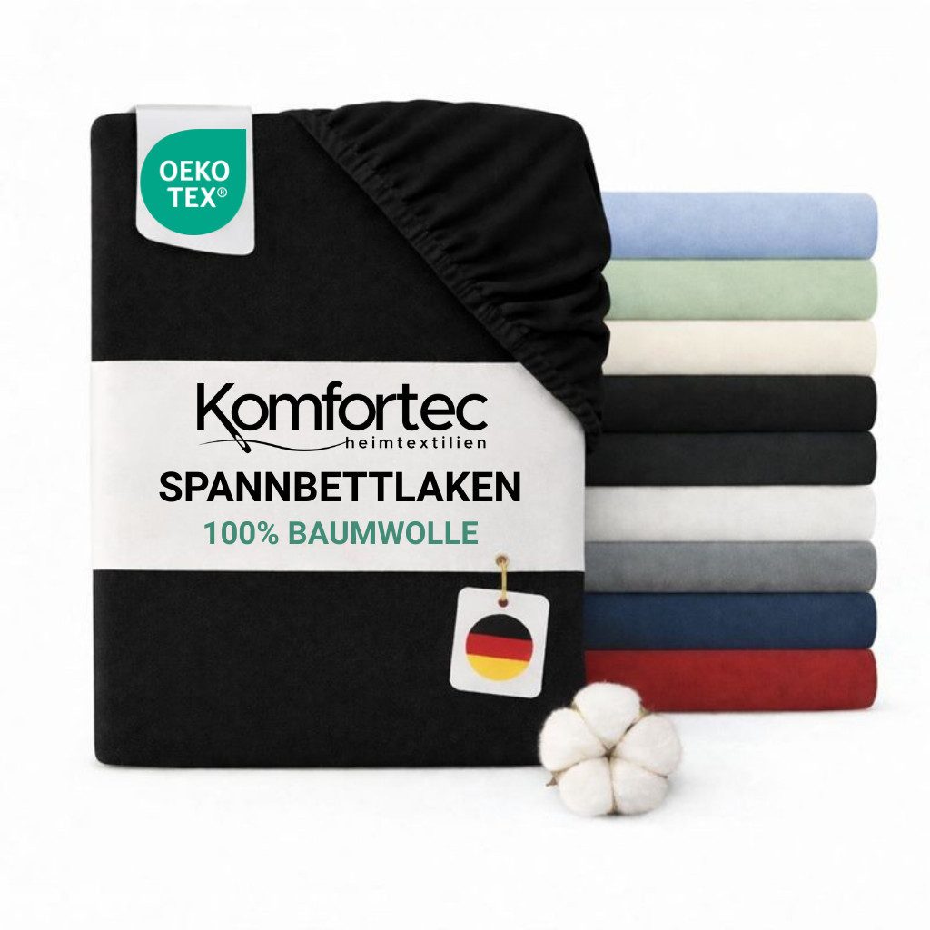 Komfortec Spannbettlaken Jersey Spannbettuch, 90x200, 140x200, 160x200, 180 günstig online kaufen