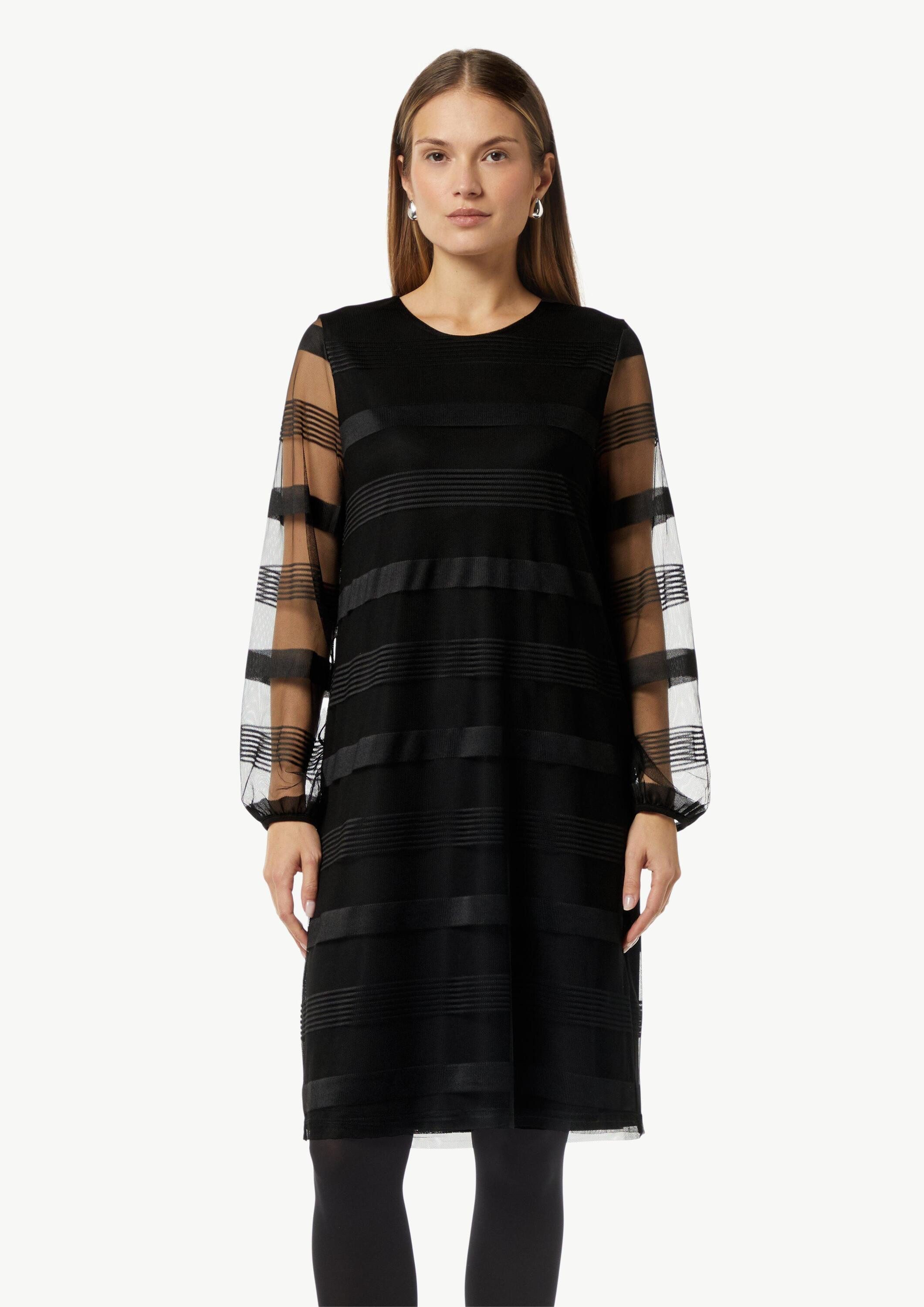 comma Minikleid Kleid Gestreiftes Mesh-Kleid (1-tlg) günstig online kaufen