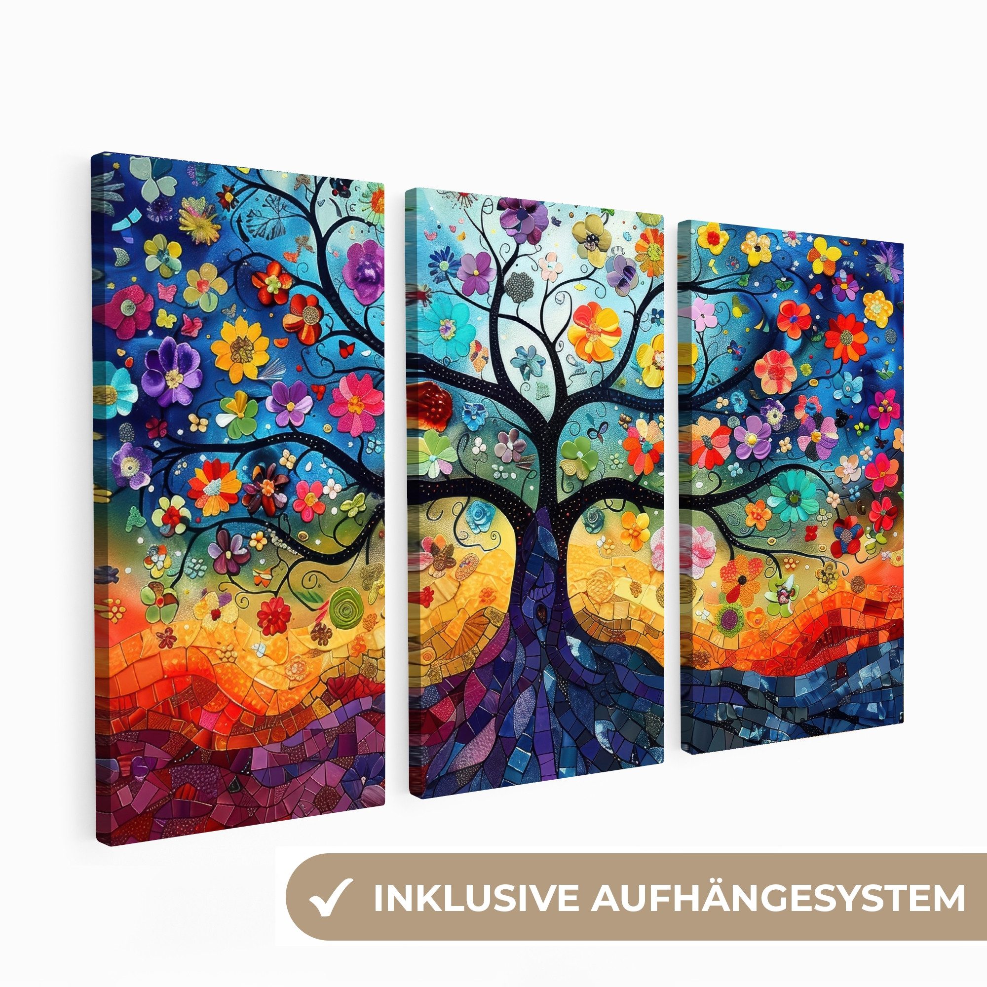 MuchoWow Leinwandbild Bunt - Baum des günstig online kaufen