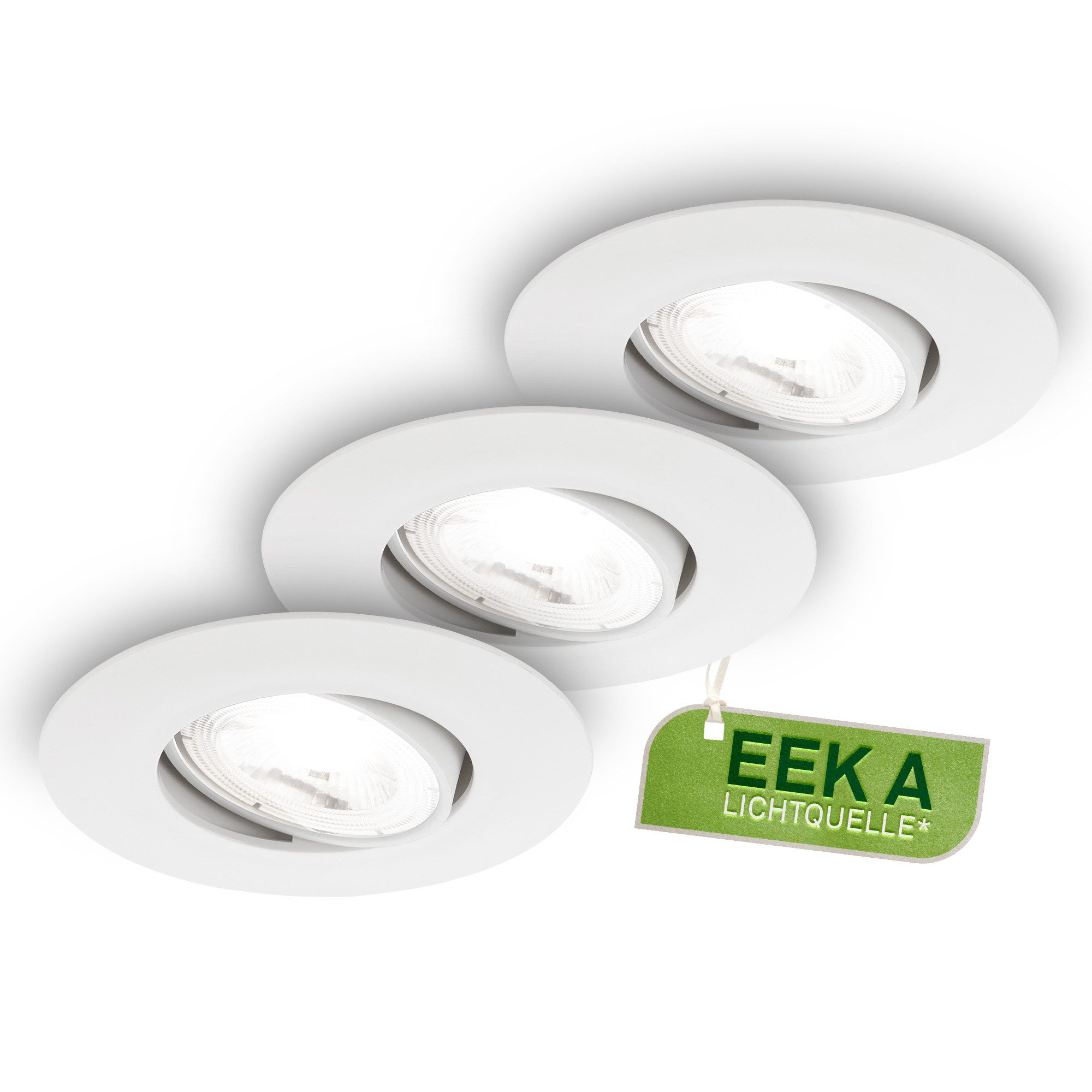 Briloner Leuchten LED Einbauleuchte ultraflaches 3er-Set EEK A Effizient Schwenkbar, LED fest integriert, 2700 - Extra-Warmweiß, 90x24 mm je 2W, je 385lm