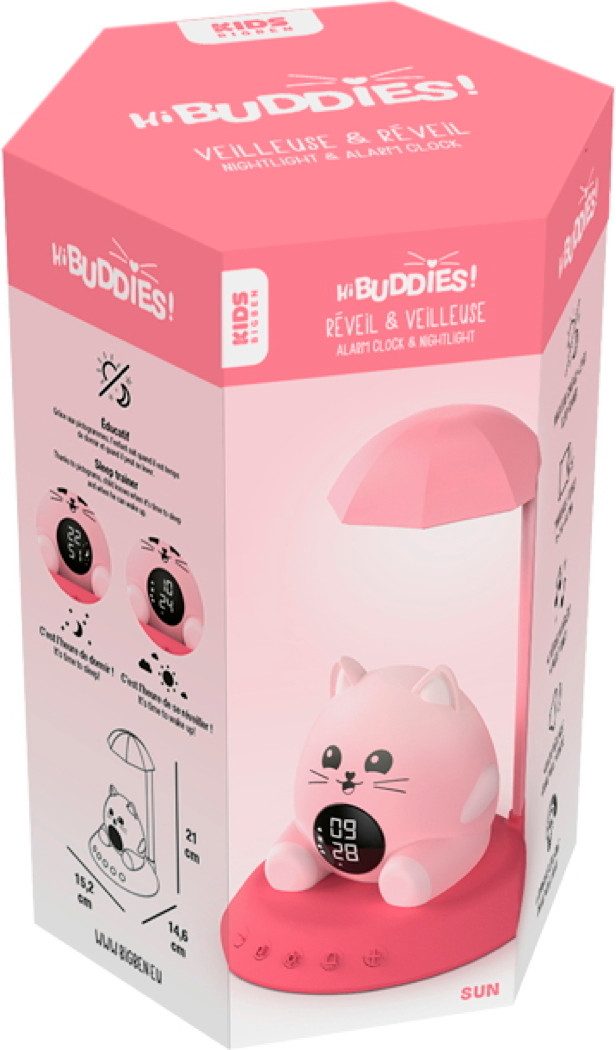 BigBen Kinderwecker Kids Wecker mit Nachtlicht Cat SL Katze Hi Buddies! Timer AU389937