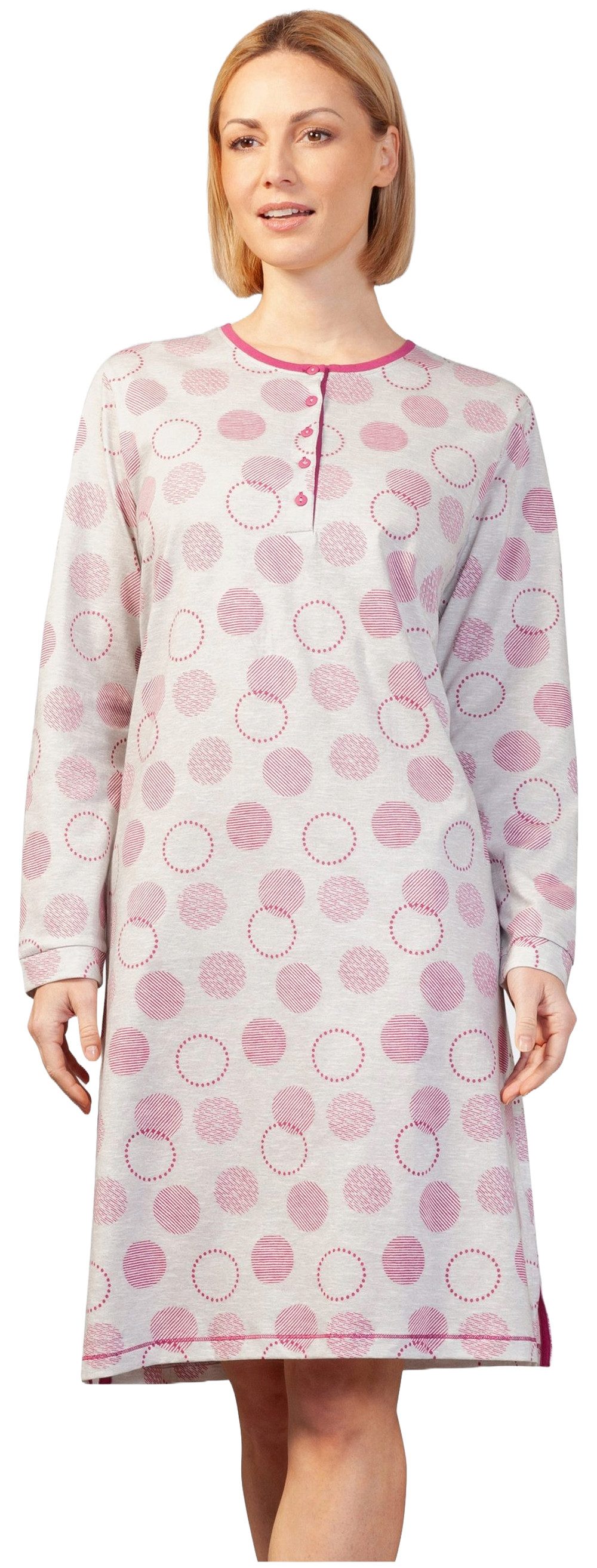 Hajo Nachthemd Damen Schlafshirt mit langem Arm (1-tlg) Baumwolle günstig online kaufen