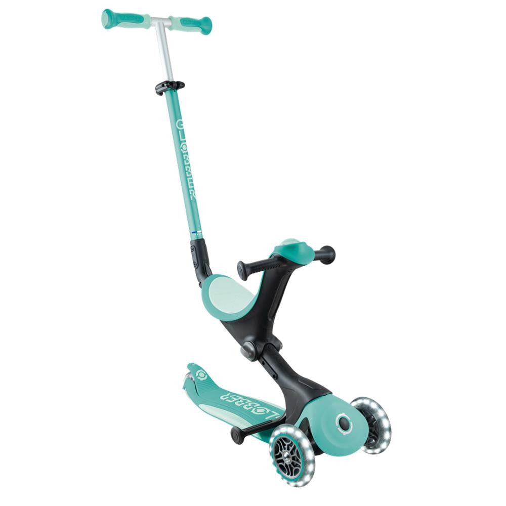 Globber Dreirad GO-UP DELUXE LIGHTS 3in1 Kinderroller mit LED-Rädern, Werkzeuglos umbaubar, höhenverstellbar, faltbar