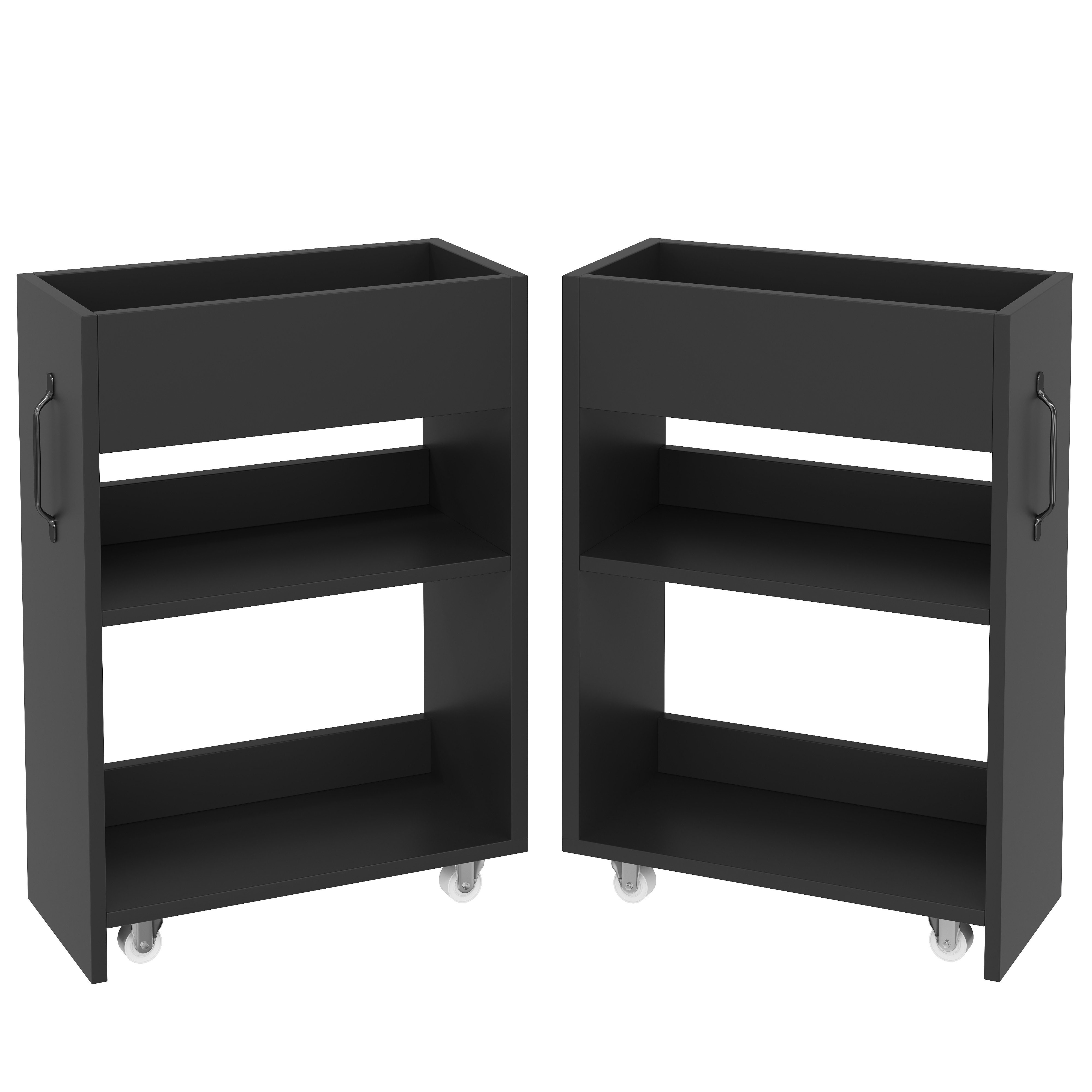 Odikalo Aktenschrank Sideboard Nachttisch Rollen Fächern Schublade Austauschbar Ausziehbar (Aktenschrank auf Rollen 52x50x75 cm - mit Fächern und Schubladen, Ak – Bild 4 von 5