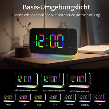 MAGICSHE Projektionswecker Digital Wecker LED elektronische Uhr bunter Nachtlicht Wecker