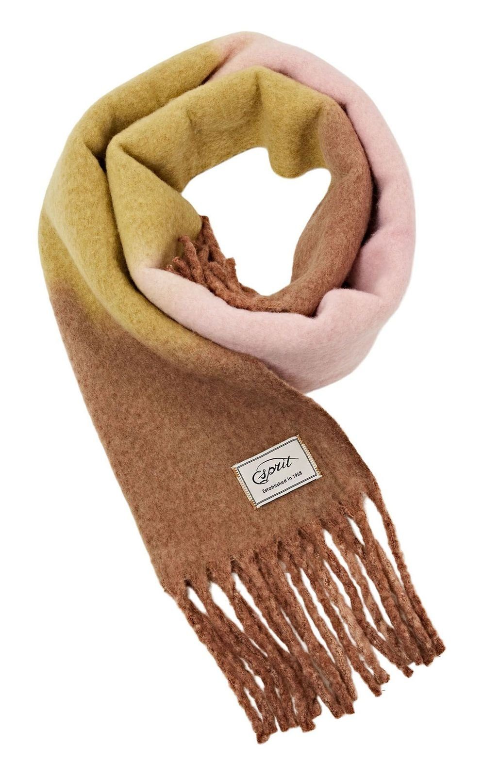 Esprit Modeschal Schal aus Wollmix mit Farbverlauf, Weich aufgerautes  Filzmaterial mit Wollanteil