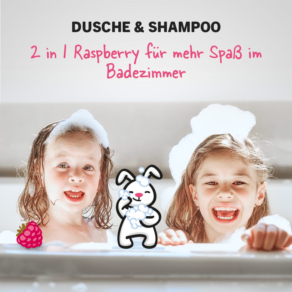 sanosan Duschgel 2in1 Dusche & Duschgel Himbeere Haarshampoo, 1-tlg. & Kinder - für Shampoo