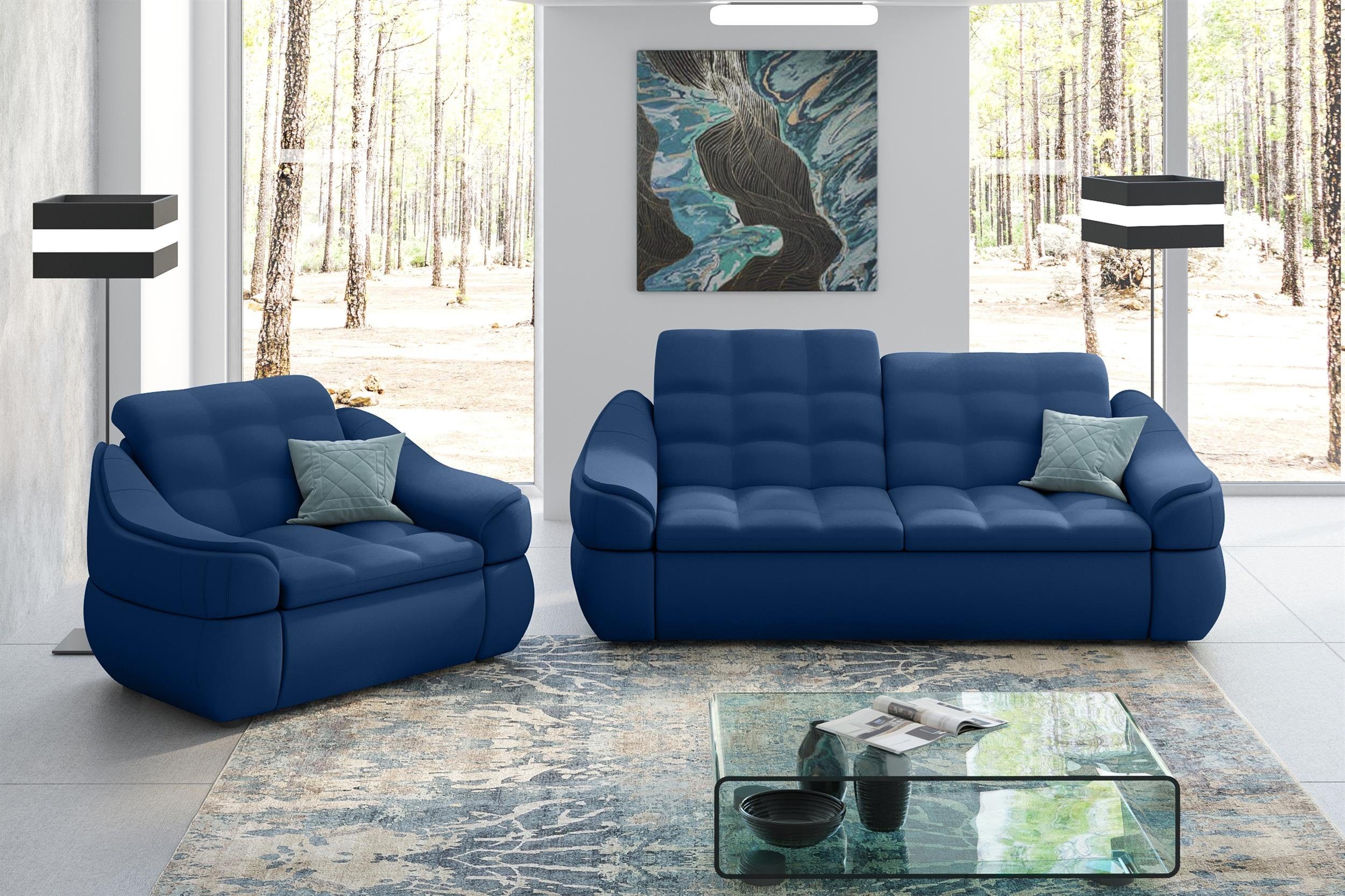 Stylefy Polstergarnitur Alisa, (Set (2-tlg), bestehend aus 2-Sitzer Sofa und Sessel, Modern Design, made in Europa