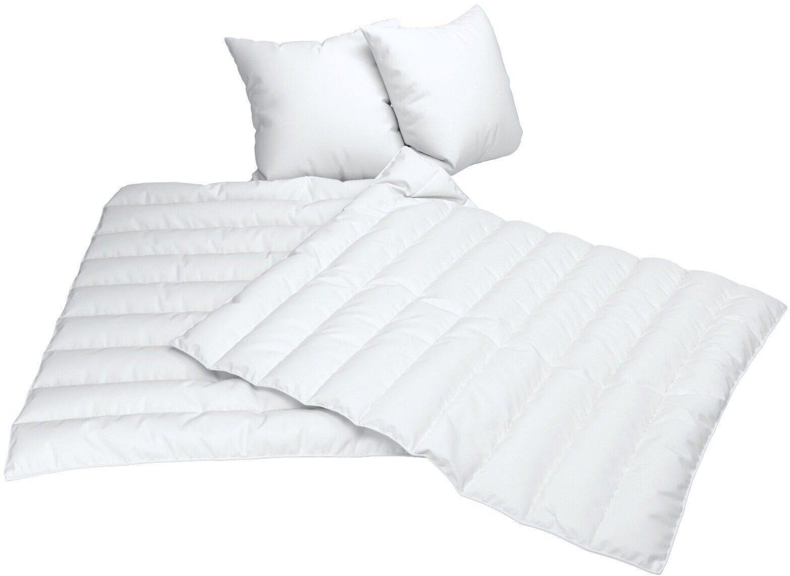 Jekatex Microfaserbettdecke + Kopfkissen Schlafkomfort fürs ganze Jahr!, 2-tlg oder 4-tlg, Bettenset 135x200/155x220+80x80/40x80cm – Bild 4 von 5