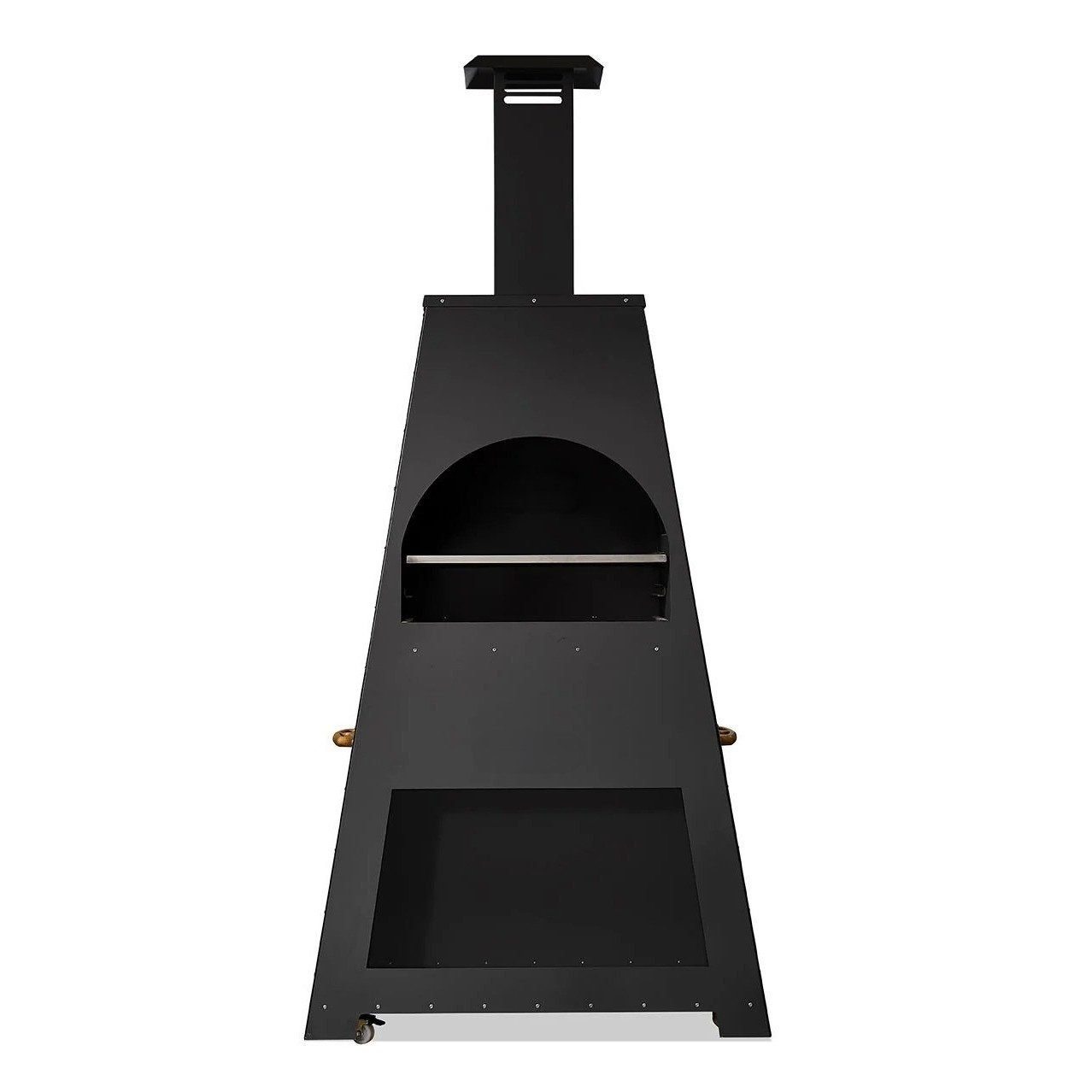 Xlmoebel Holzkohlegrill Schwarz Holz Grillkamin im eleganten Design für den Garten, Made in Europa