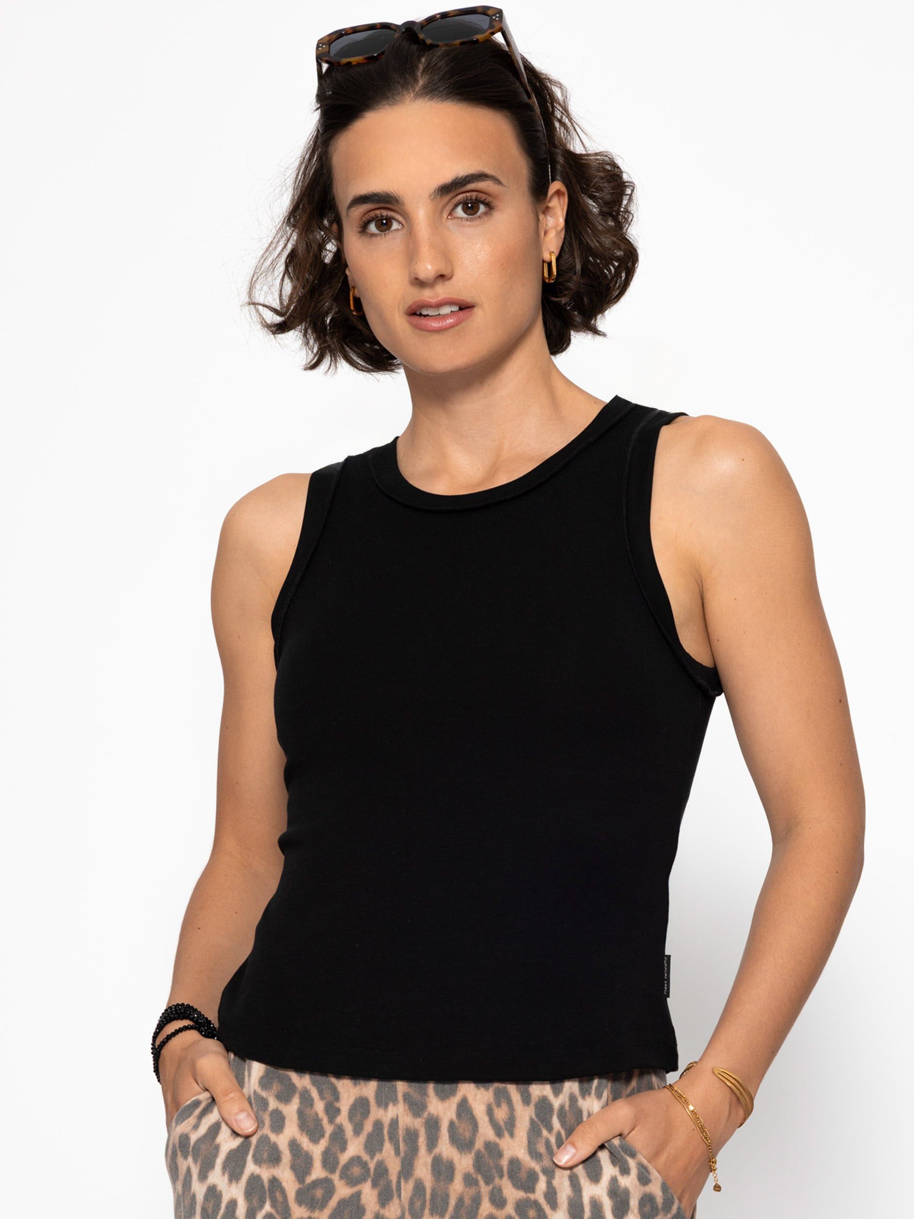T-Shirt Tank Top mit Außennähten Damen