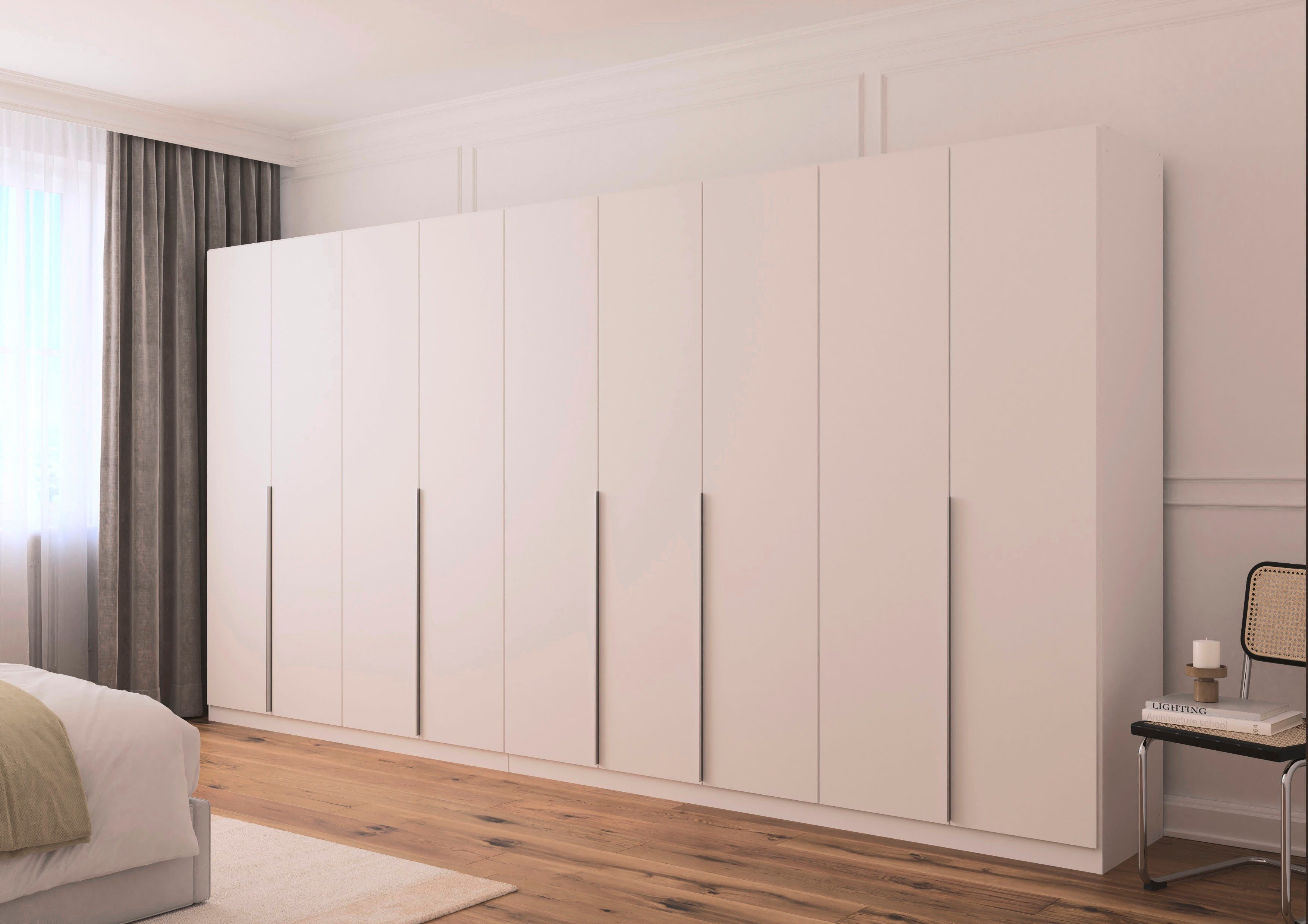 OTTO home Drehtürenschrank Kleiderschrank Schrank Garderobe AGORDO Schlafzimmer (in zwei Griff-Farben, Breiten 91-405 cm, Dekor- oder Hochglanzfront) durchdachte Innenausstattung, in 8 Breiten und 2 Höhen MADE IN GERMANY