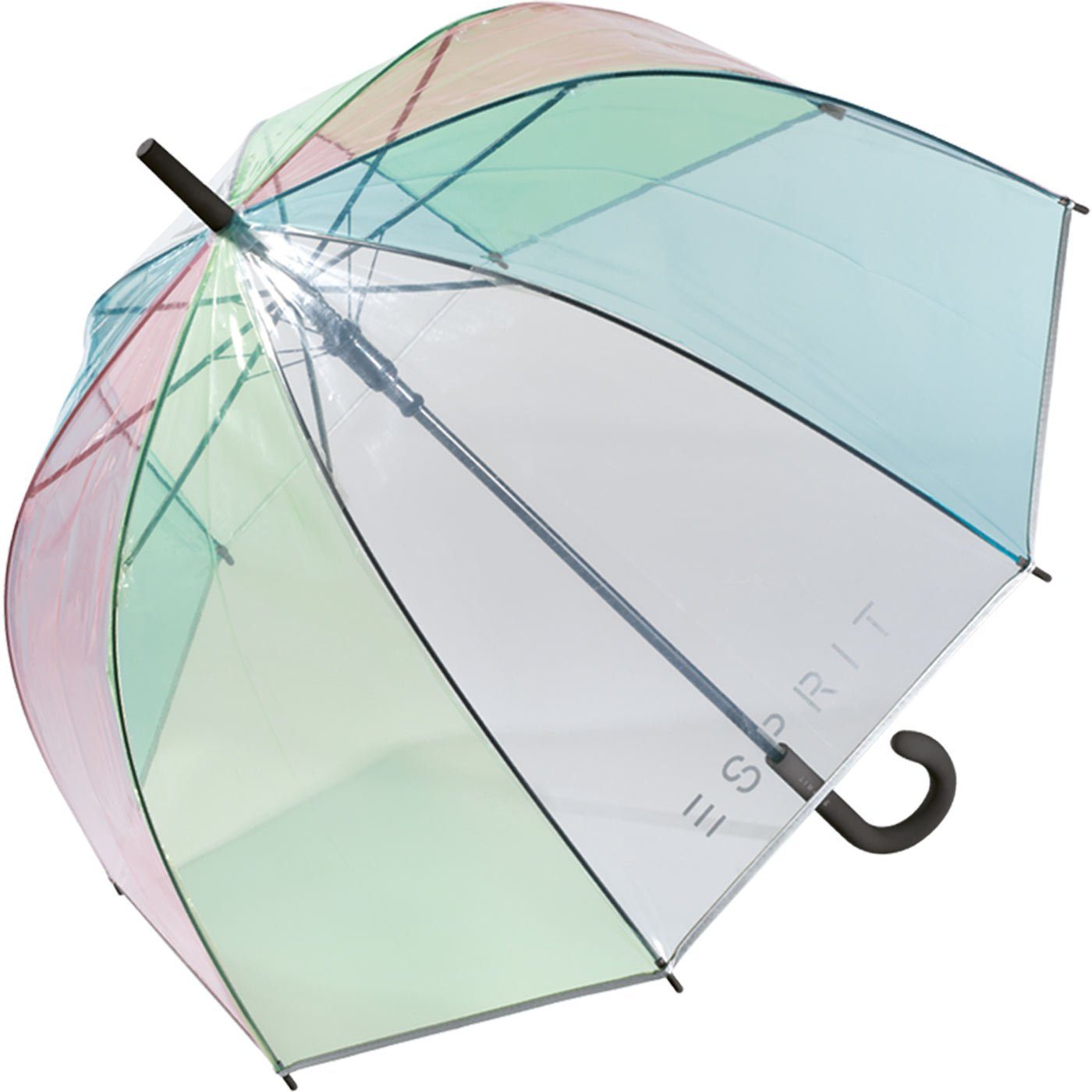 Esprit Langregenschirm Glockenschirm mit transparent, Automatik durchsichtig