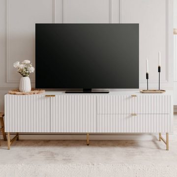 Homestyle4u TV-Board TV Board Fernsehschrank Weiß Sideboard (kein Set)