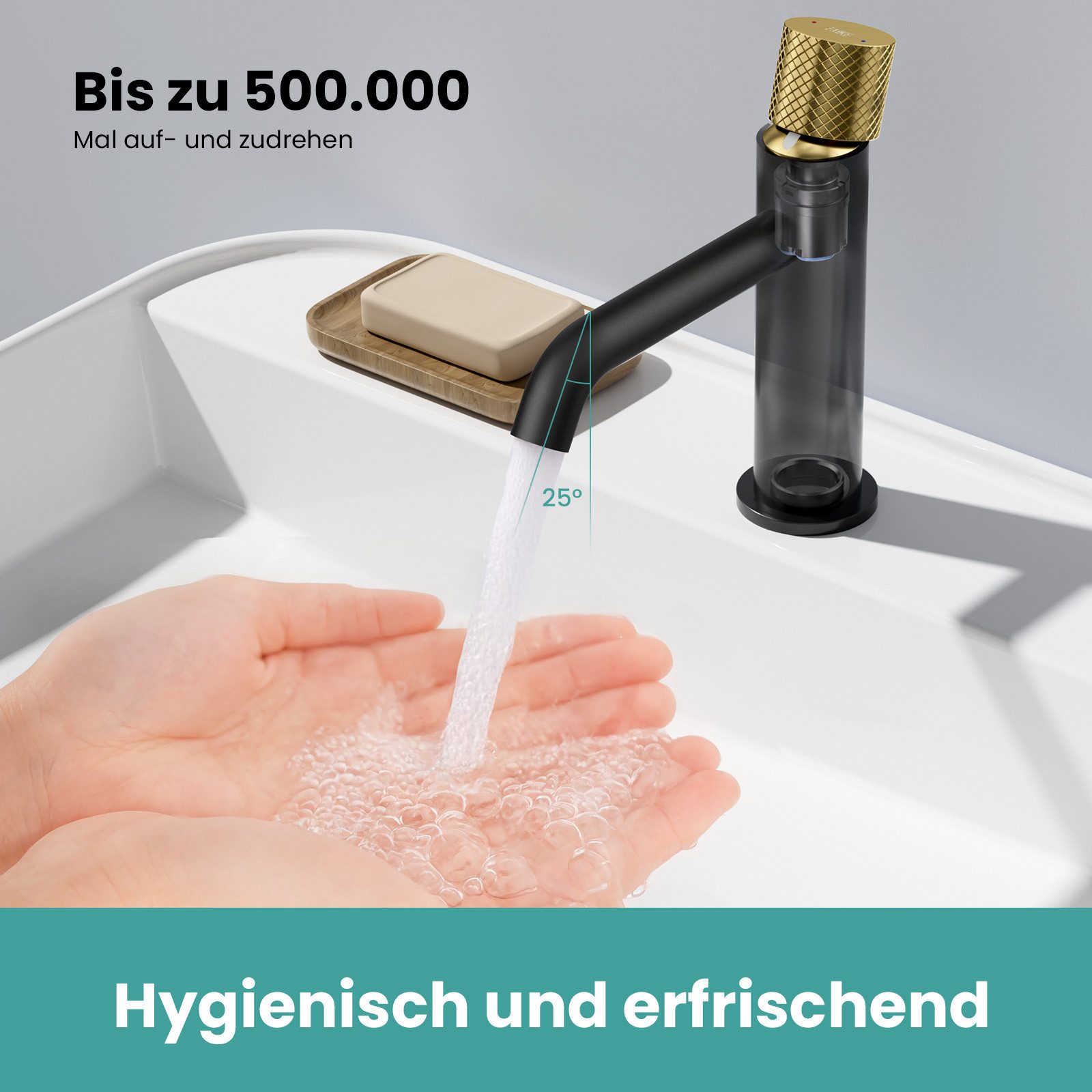EMKE Waschtischarmatur waschbecken armaturen einhebelmischer armatur Küchenarmatur/Badezimmer Messing-Wasserhahn für Waschbecken, einhebelmischer bad