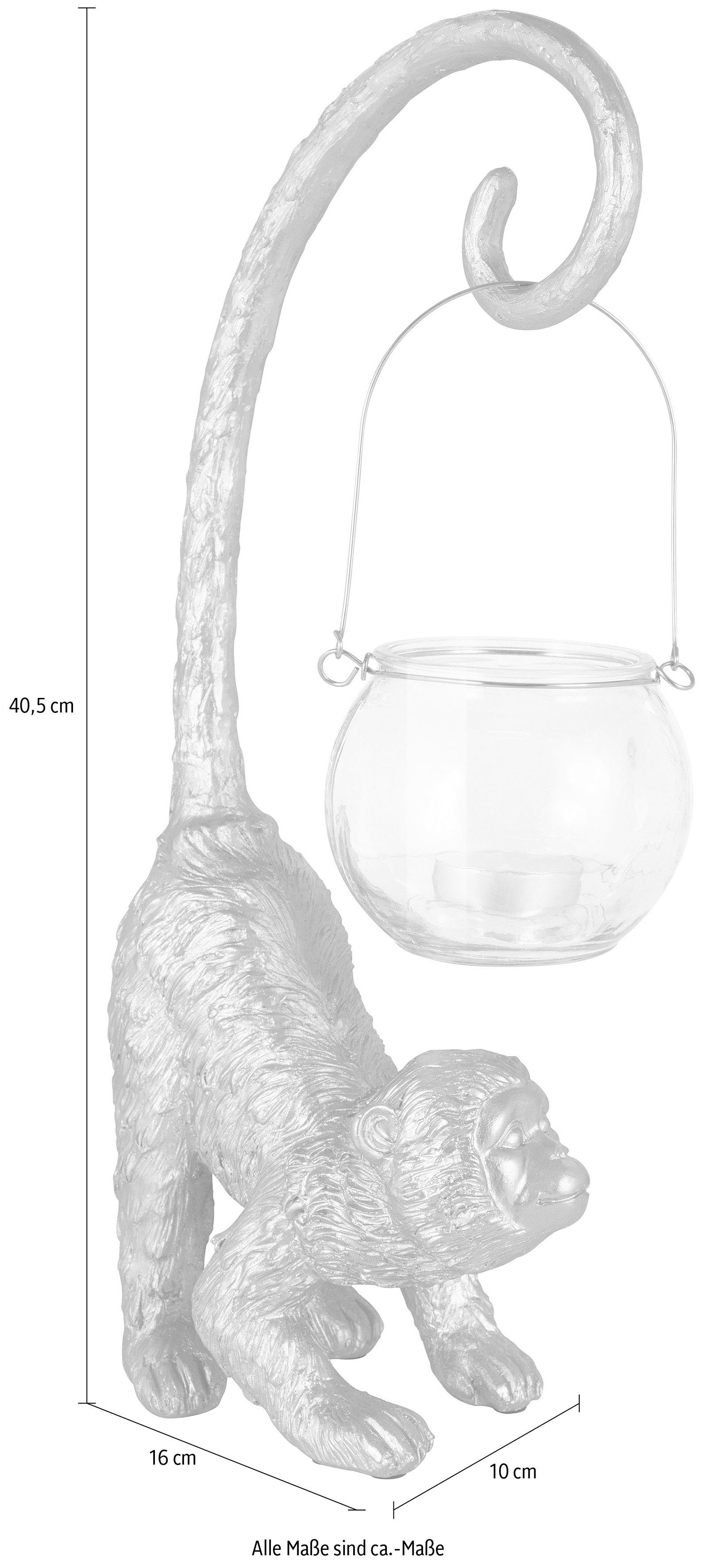 Leonique Dekofigur Affe mit Windlicht