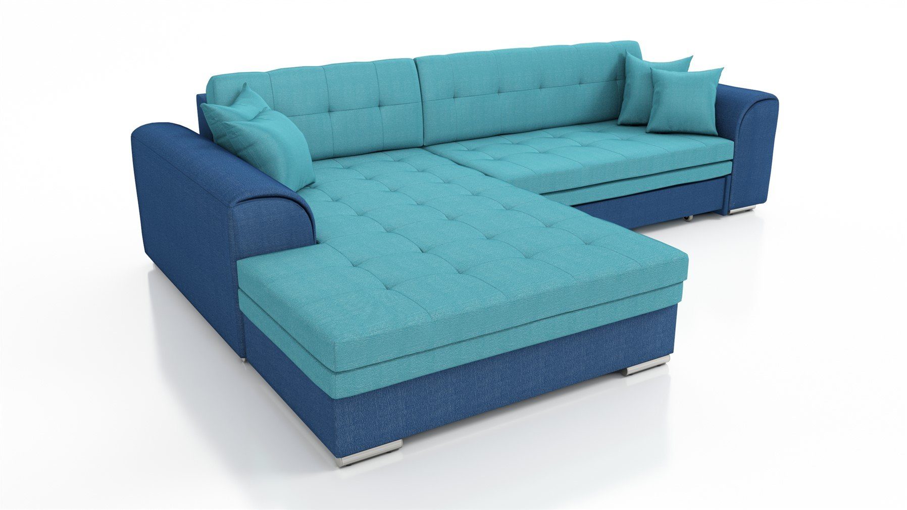 mane mit Couchgarnitur Möbel oder Schlaffunktion Kunstleder/Stoff Fun Rechts Links, SARRA Ecksofa