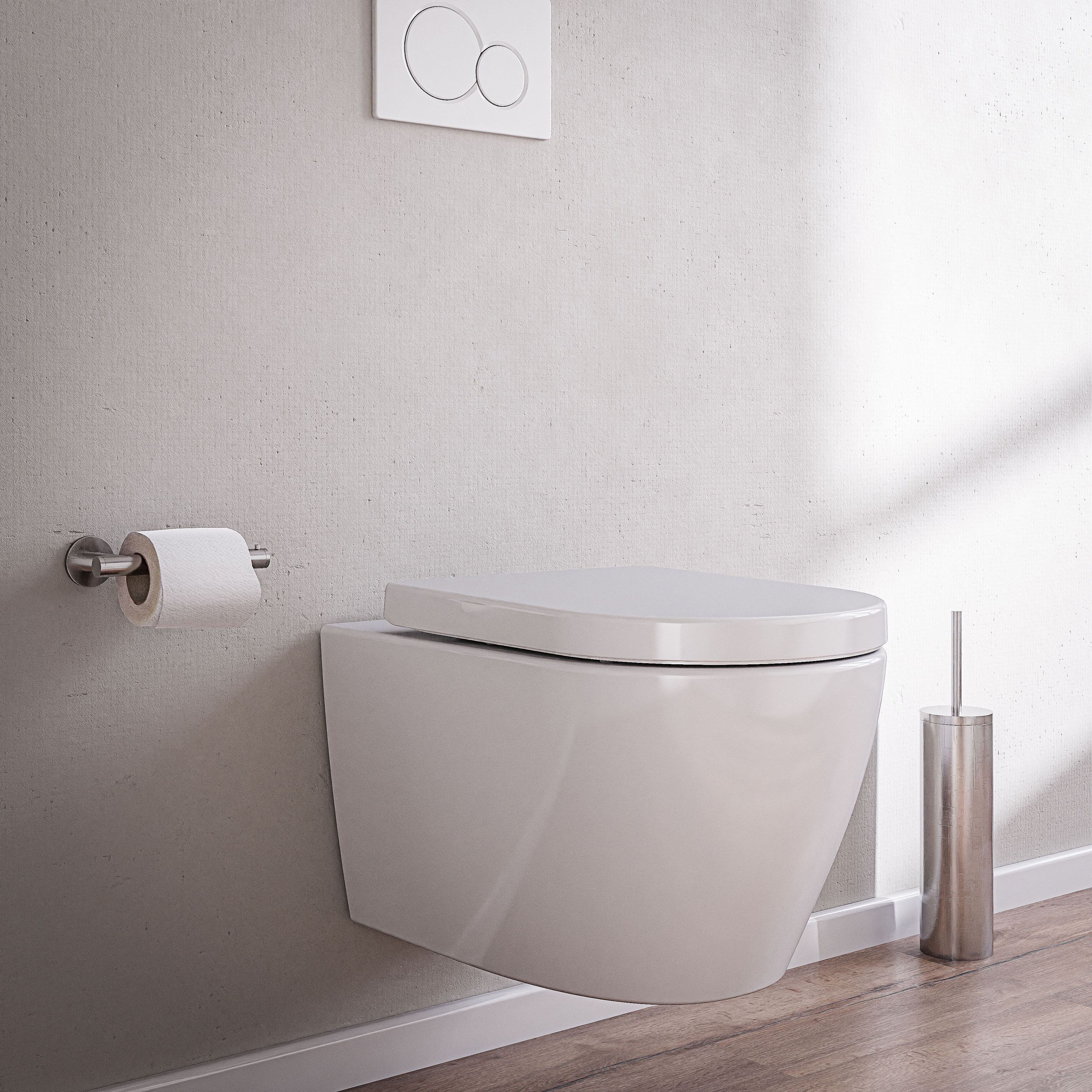 Bernstein Tiefspül-WC B-8030R, Wandhängend, Wand-WC Spülrandlos Nano abgeflachte Unterseite Standard Sitz