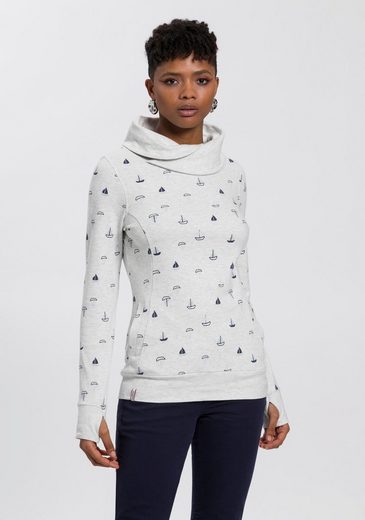 KangaROOS Sweatshirt mit wärmendem Schlauchkragen und Allover-Print