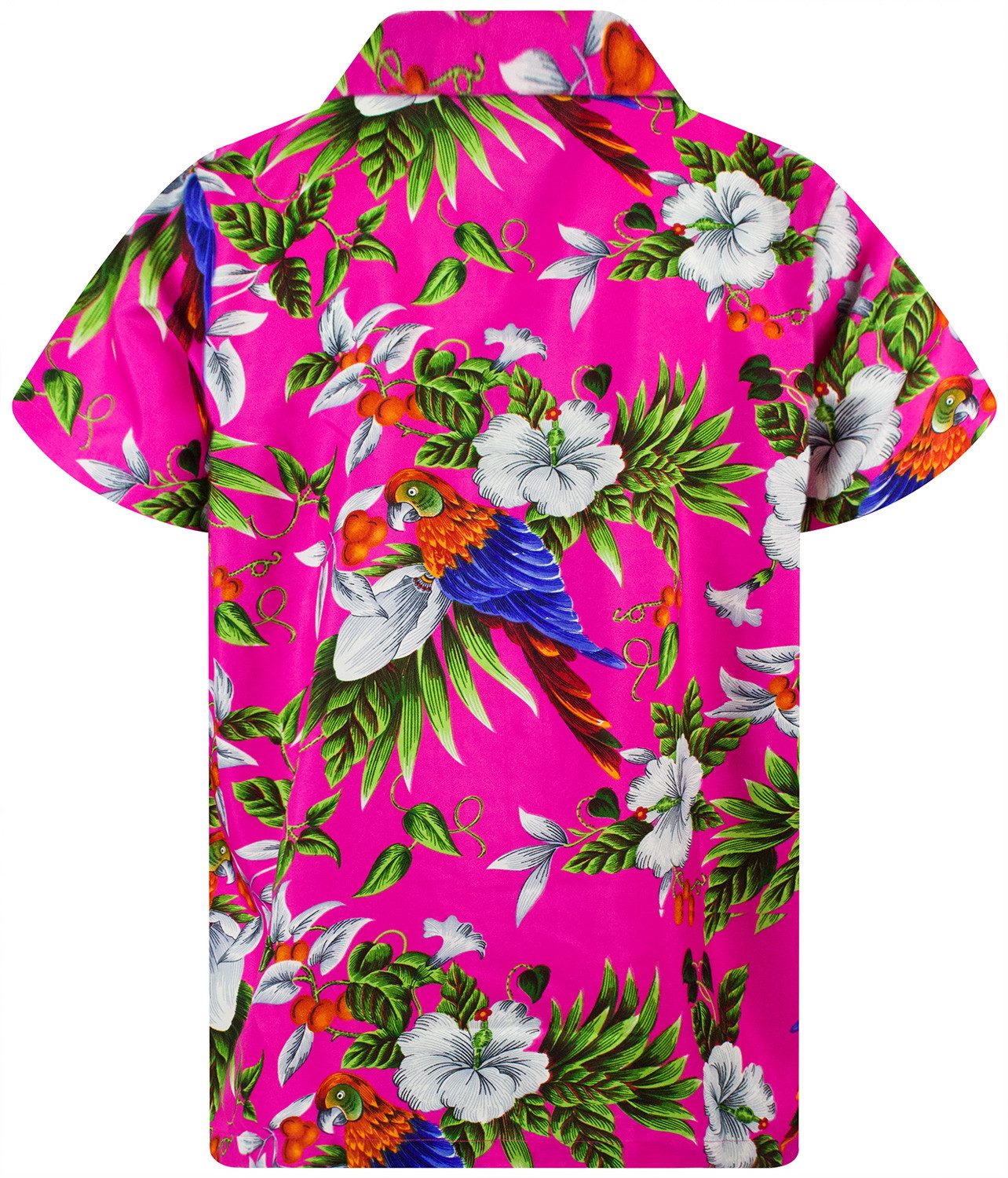 King Kameha Hawaiihemd Cherry Parrot Funky Hawaii-Hemd Herren Kurzarm Front günstig online kaufen