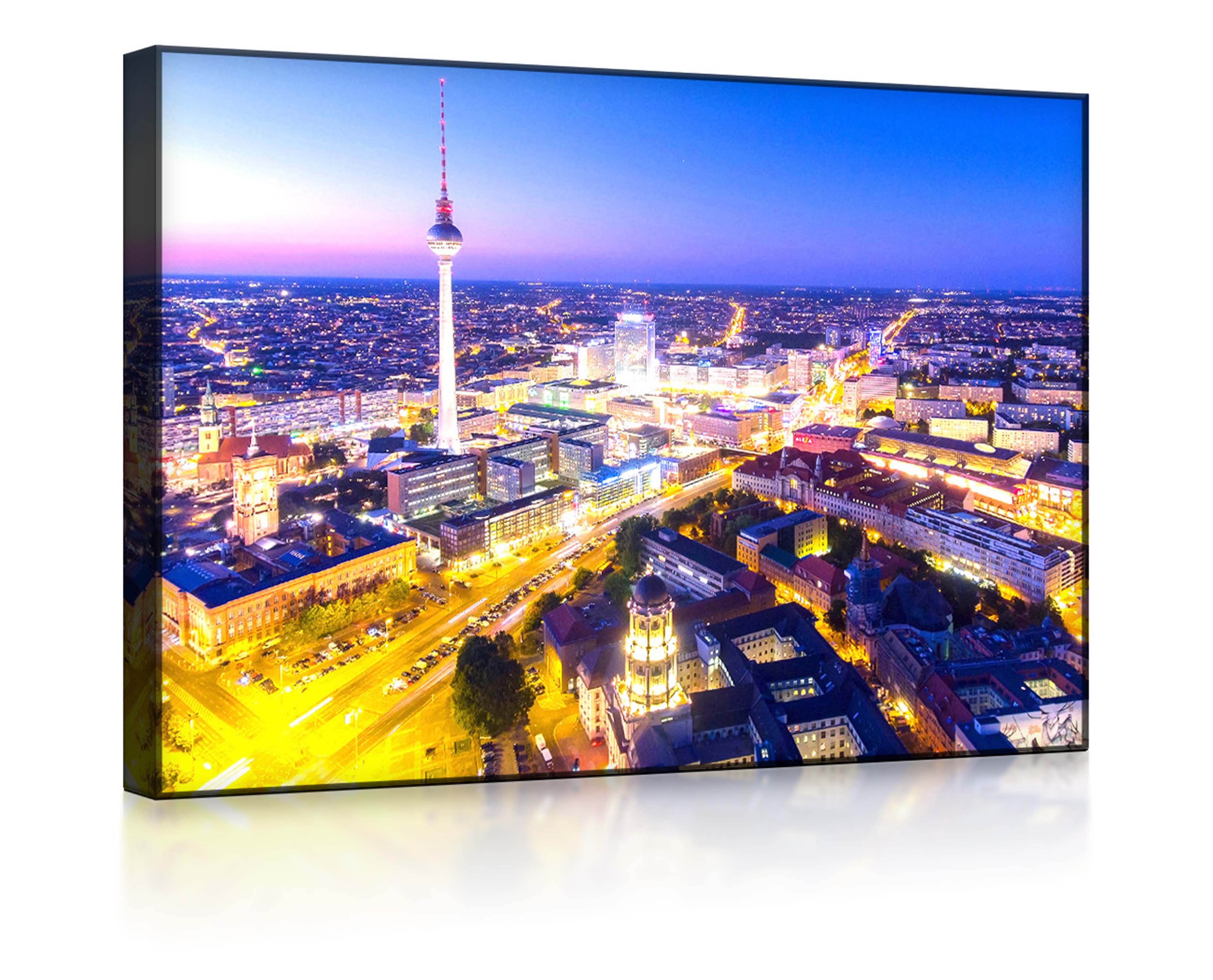 lightbox-multicolor LED-Bild Berlin City front lighted / 80x60cm, Leuchtbild mit Fernbedienung