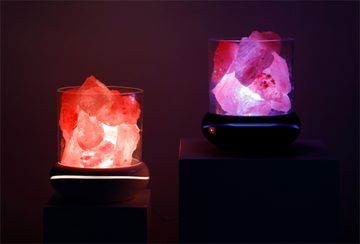 Oneid Salzkristall-Tischlampe Natürliche Salzlampe, USB Salzkristall Rock Lampe