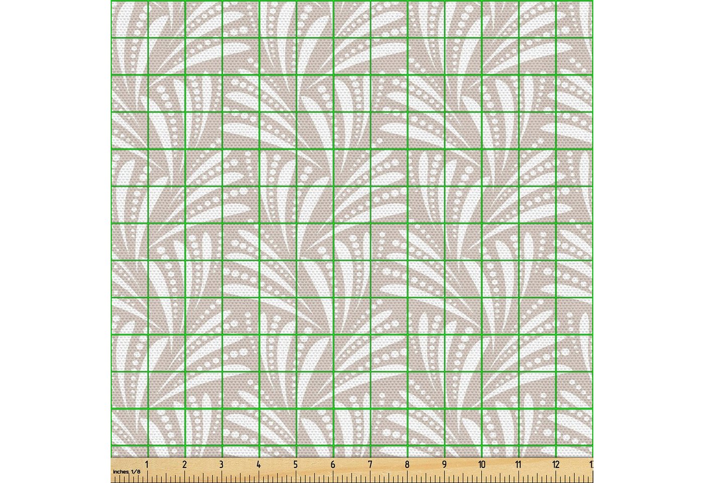 Thumbnail - Abakuhaus Stoff Schön Gewebten Stoff für Polster und Wohnaccessoires, Art Deco Seashell Inspiriert Stripes