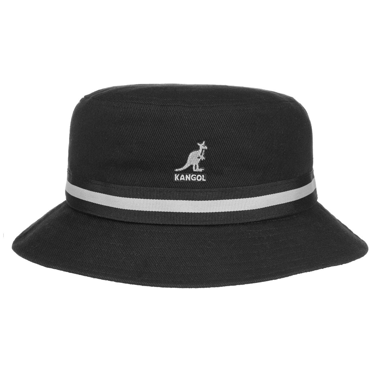 Stoffhut (1-St) schwarz mit Fischerhut Kangol Ripsband