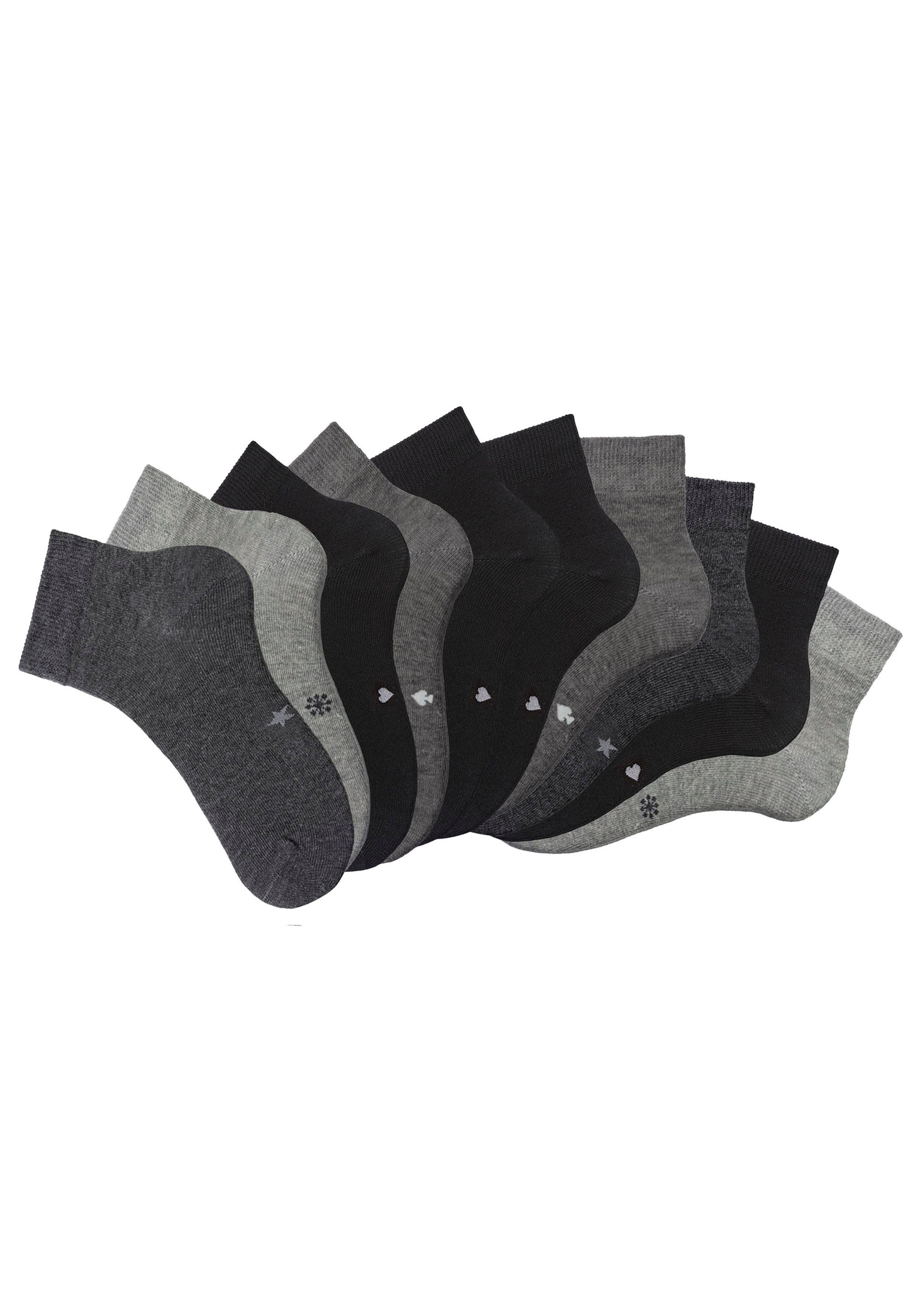 H.I.S Kurzsocken Damen Herren Kurzschaft Socken (Packung, 10-Paar, Großpackung 35-38 bis 43-46) mit eingestrickten Symbolen, leicht zum sortieren – Bild 2 von 5