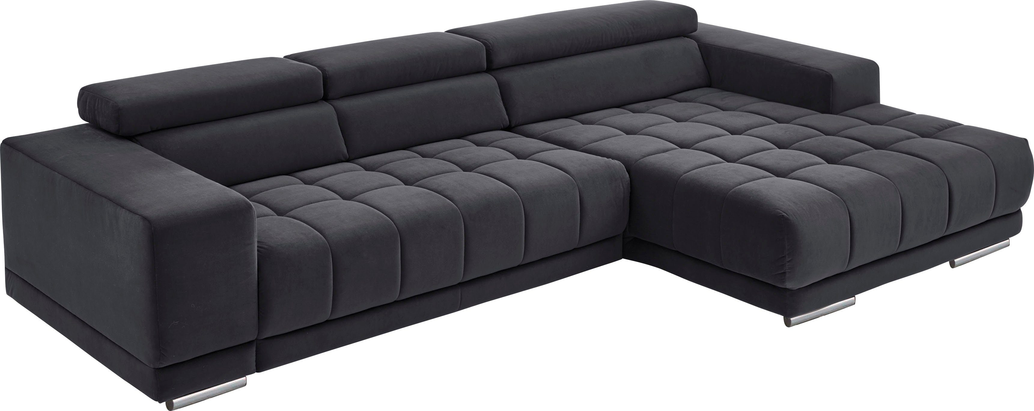 Die PlanBar Ecksofa MP-IN15053 L-Form extra breiter Schenkel, wahlweise mit Kopfteilverstellung und manueller Vorziehbank