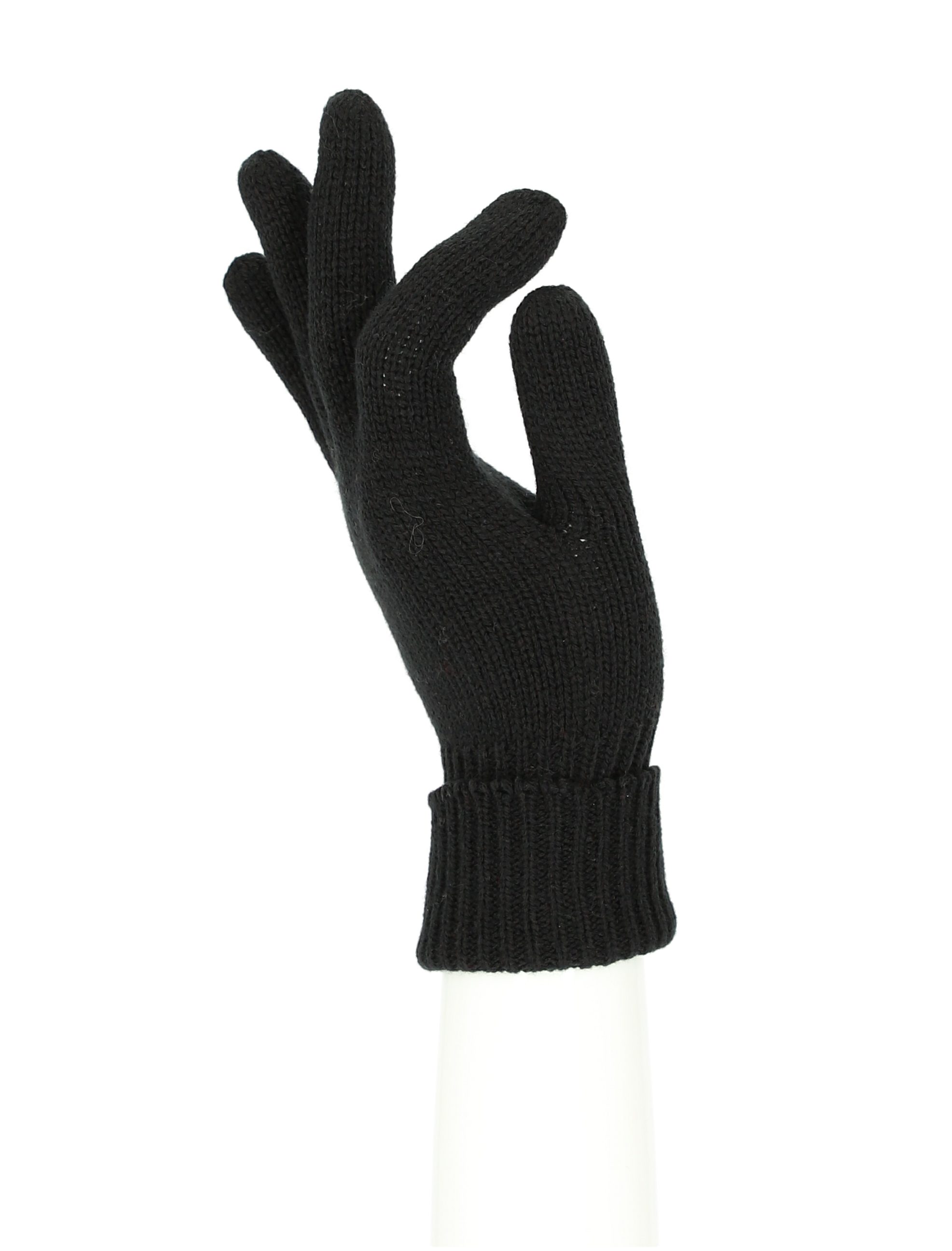 halsüberkopf Accessoires Strickhandschuhe Strickhandschuhe feingestrickte Handschuhe schwarz