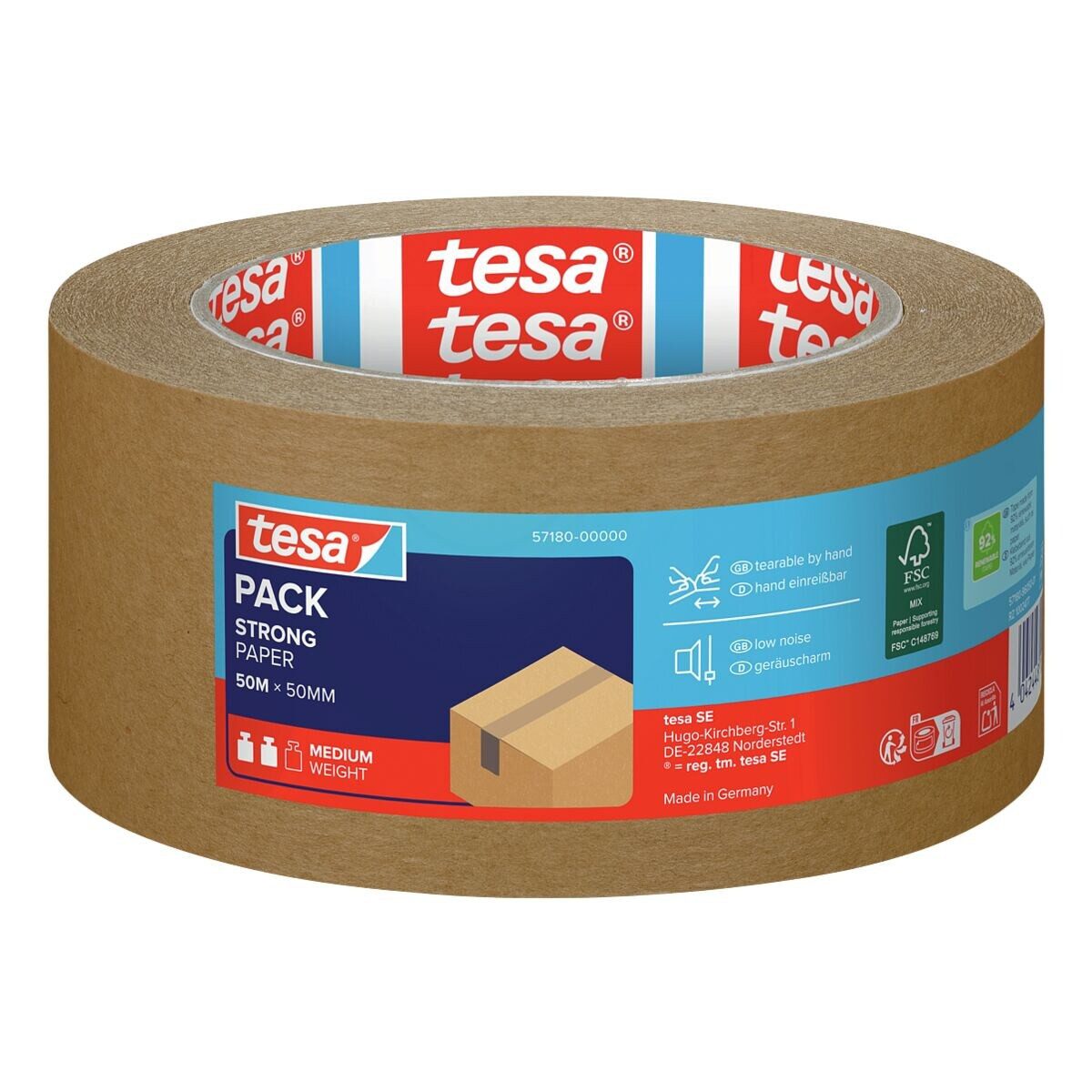 tesa Klebeband ecoLogo 50 mm/ 50 m, Papierpackband