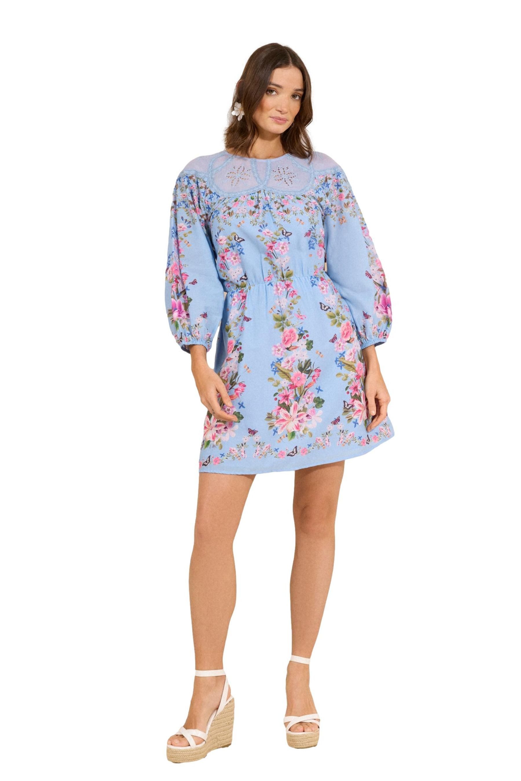 Minikleid Love & Roses Minikleid mit Spitzenbesatz, Regular