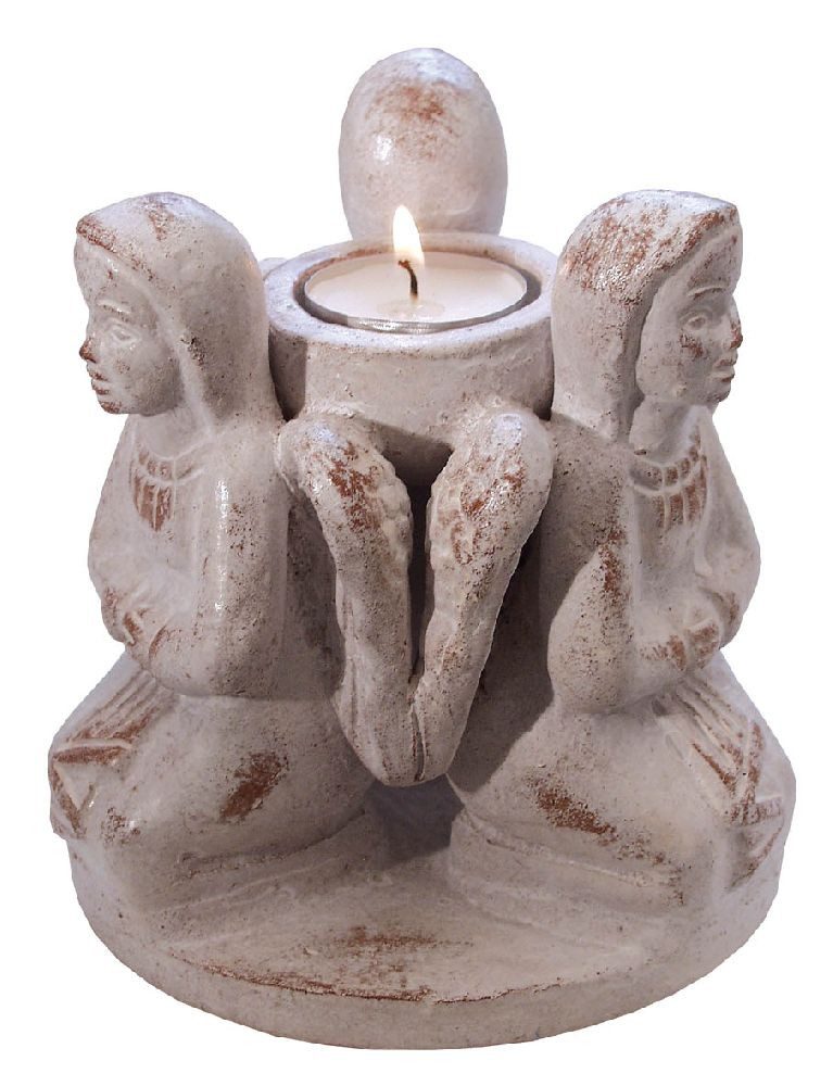 Saraswati Teelichthalter Teelichthalter "3 Engel im Kreis" Terracotta 13x13cm