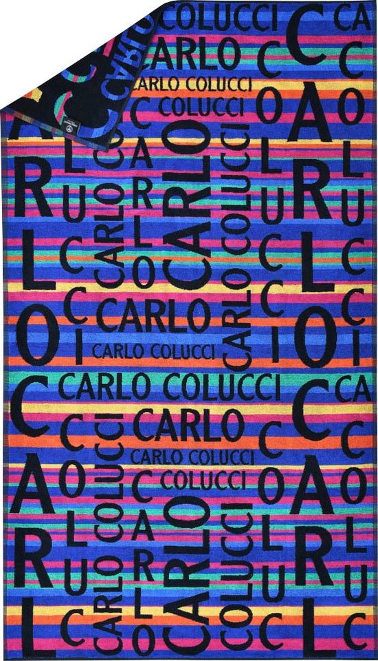 CARLO COLUCCI Strandtuch Matteo, Frottier (1-St), in auffälliger  Jacquard-Optik und Carlo Colucci Schriftzügen