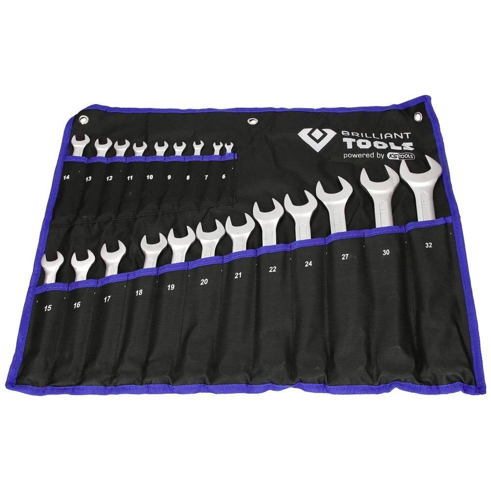 Brilliant Tools Ringschlüssel Ring-Maulschlüssel-Satz, 21-tlg BT011021