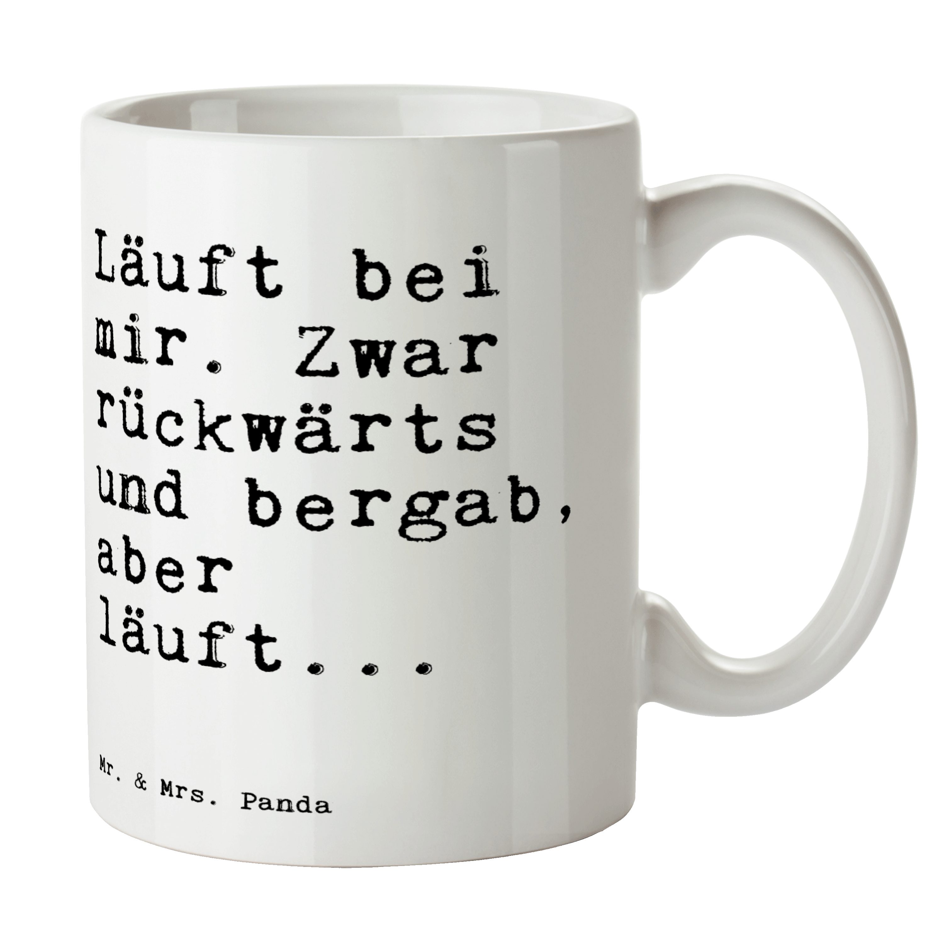 Mr. & Mrs. Panda Tasse »Läuft bei mir. Zwar... Weiß Geschenk