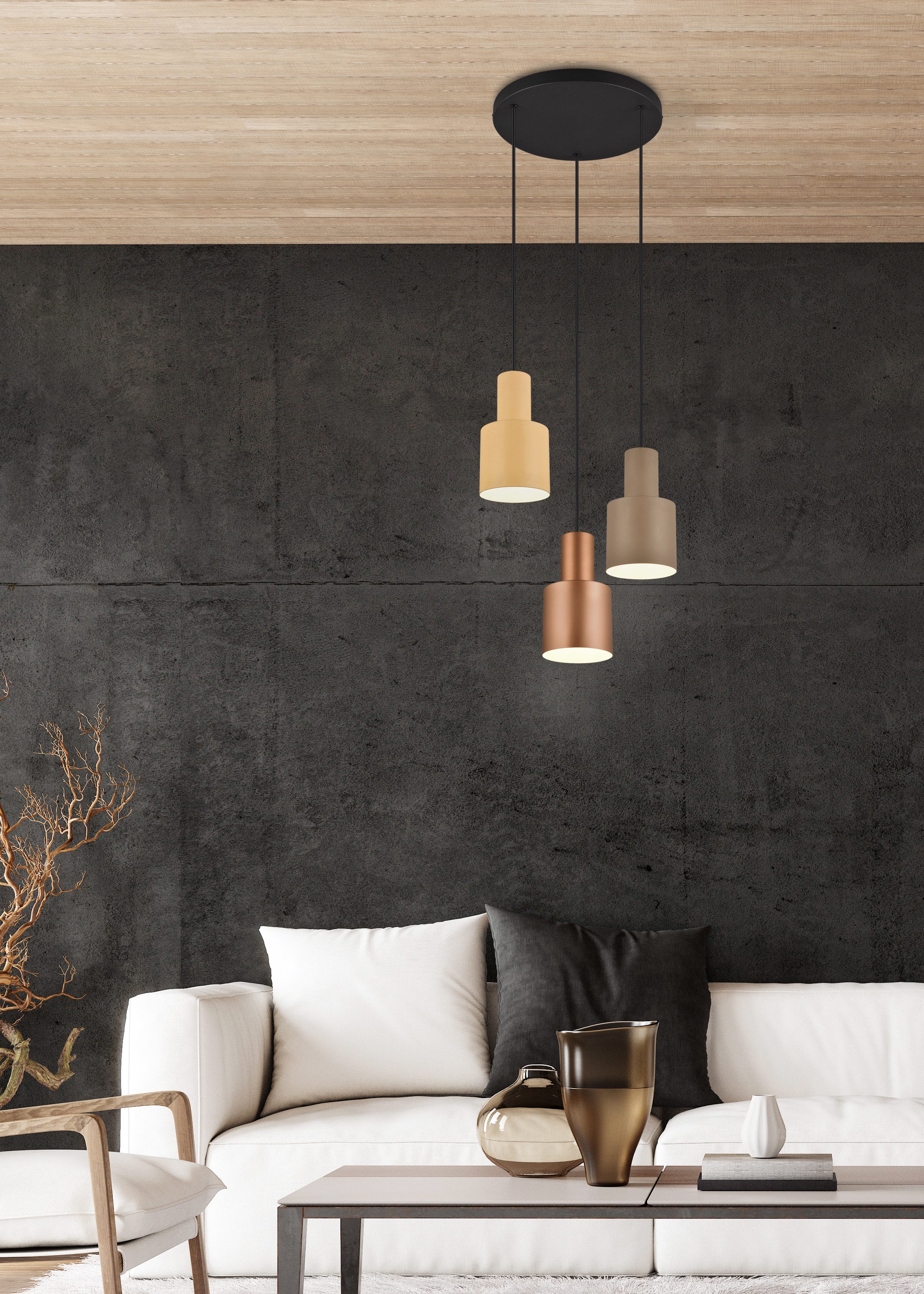 TRIO Leuchten Pendelleuchte AGUDO, Hängelampe 3-flammig exkl 3xE27 max 40W günstig online kaufen