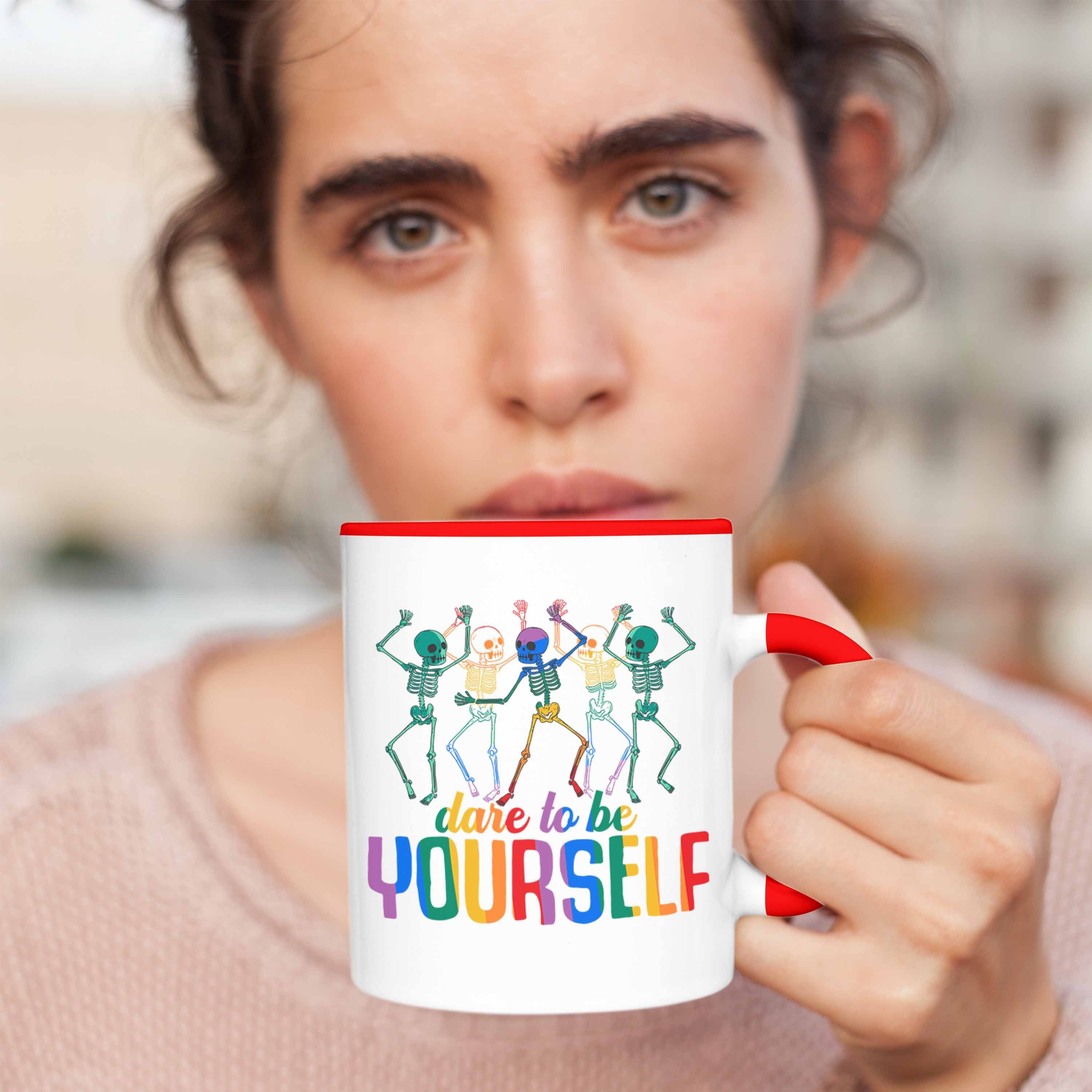 Transgender Regenbogen LGBT Tasse für Yourself Schwule - Be Grafik Geschenk Rot To Tasse Lesben Regenbogen Lustige Trendation Dare Trendation