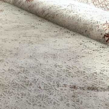 Designteppich Designer Teppich Abstrakte Musterung Modern Beige Orange, Carpetilla, Rechtetig, Höhe: 10 mm, Wohnzimmer, Kinderzimmer, Kurzflor, Esszimmer, Schlafzimmer