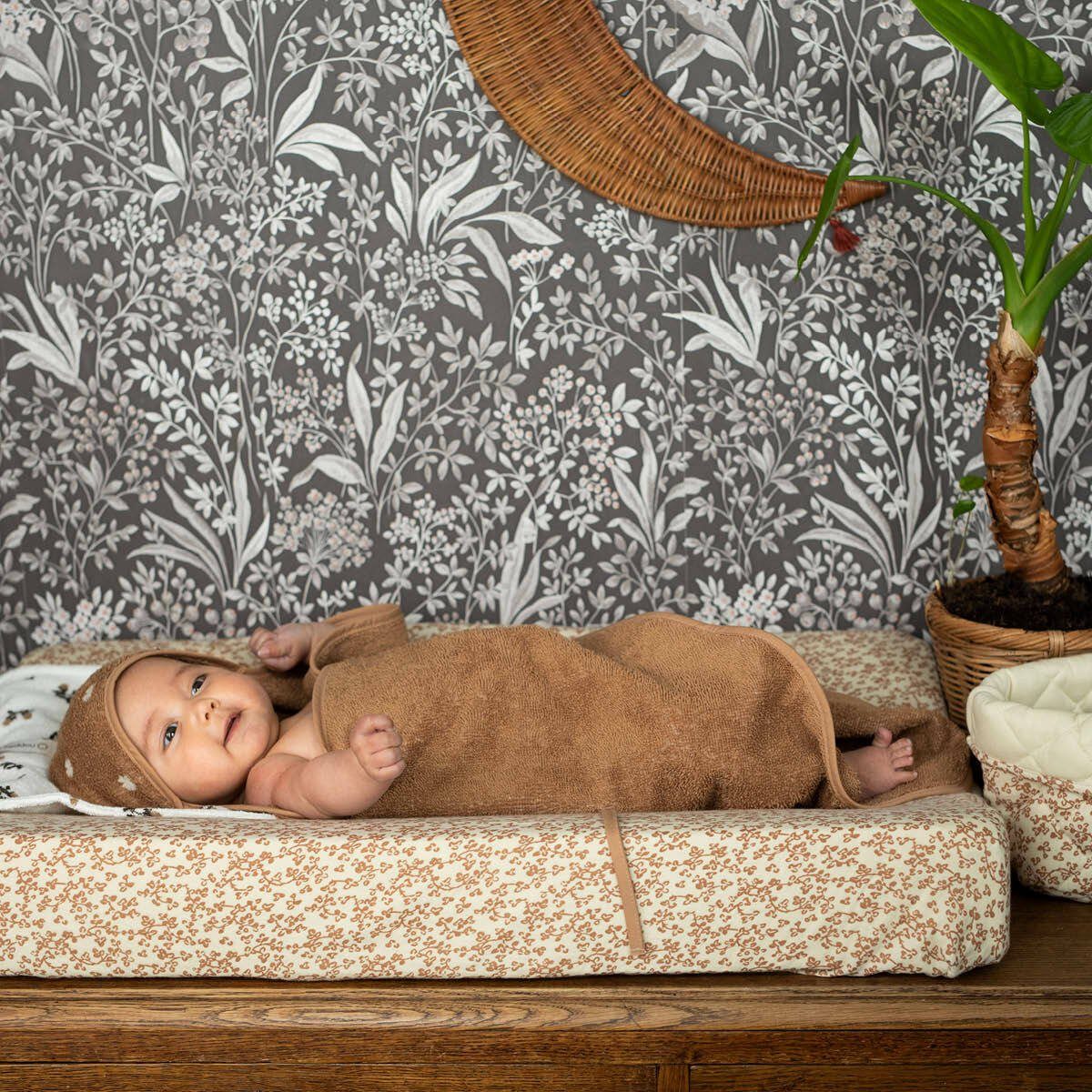 Noppies Babybademantel Indian Tan für Umschlagtuch 10% Regular, Baumwolle-Bio 90% Polyester, Noppies Neugeborene, Kapuze 