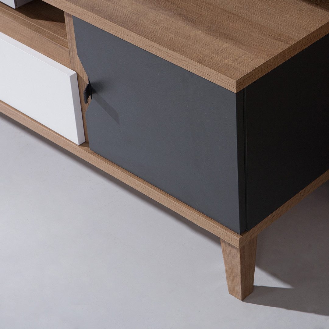 Beautysofa Nachttisch MORENO mit 1 Schublade (modern und praktisch für Jugendzimmer, Metallgriffen), Breite: 45 cm