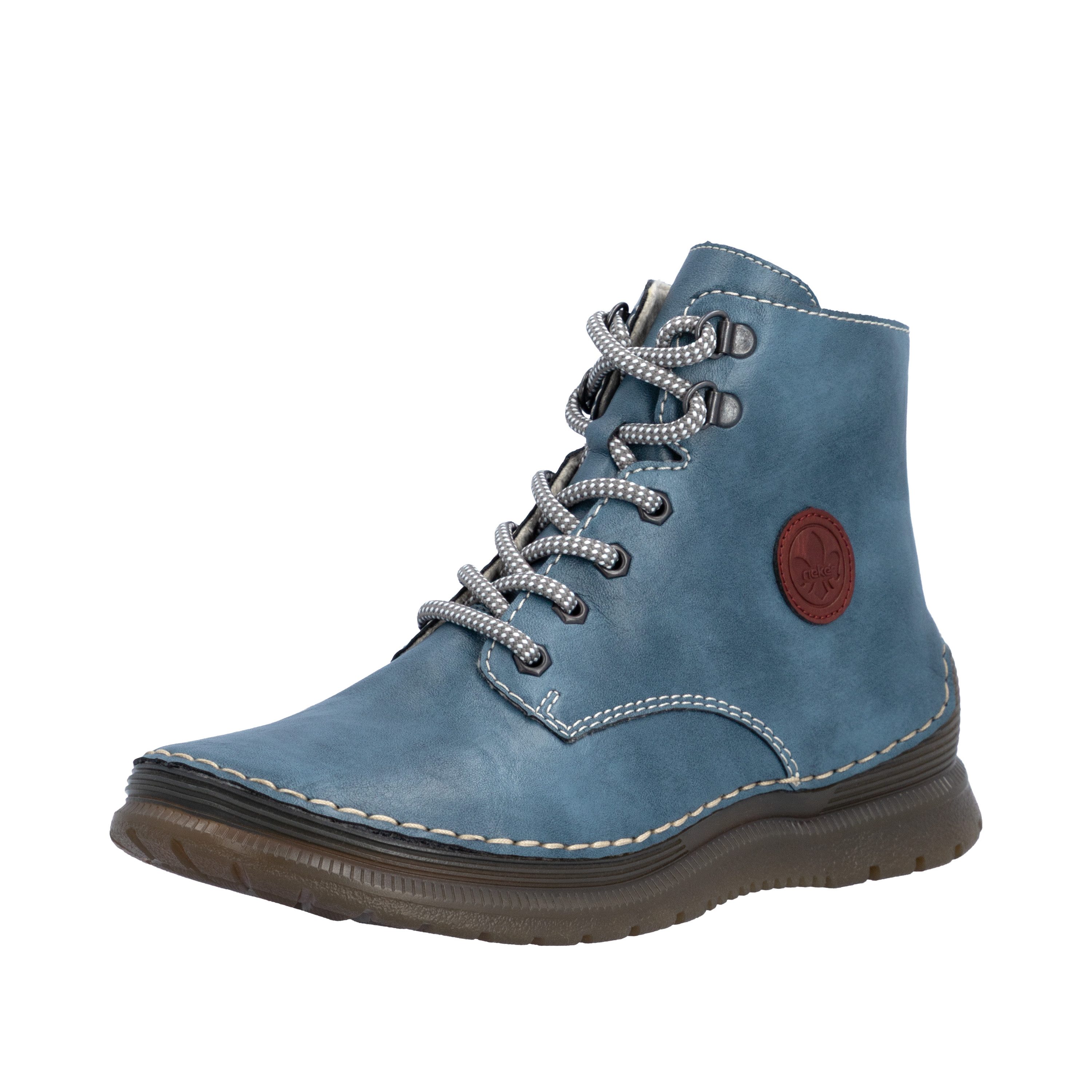Rieker Schnürboots Keilabsatz, Herbstboots mit modischen Kontrastnähten